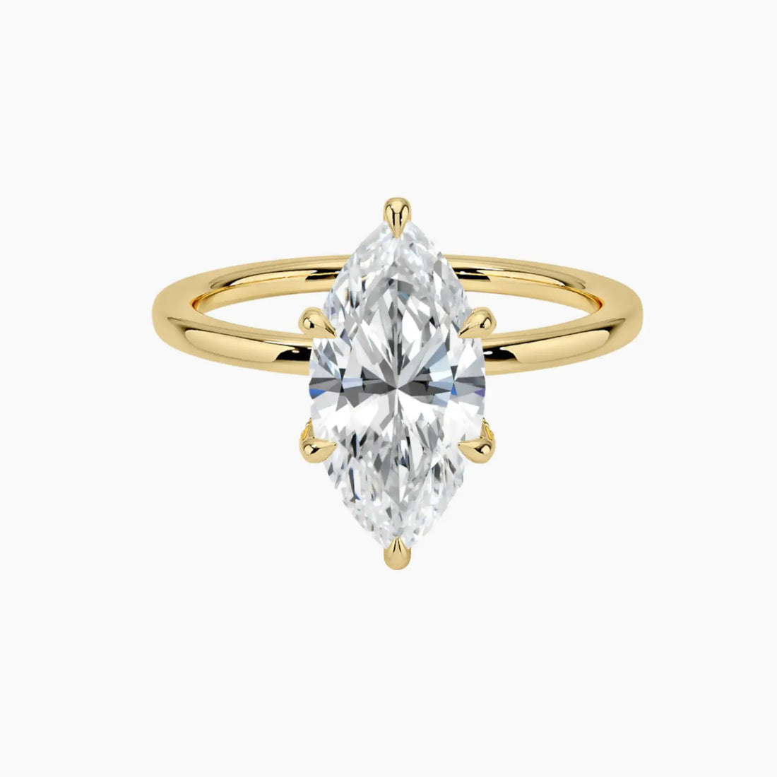 Dahlia Marquise Hidden Halo 1 Carat Lab Grown Diamond Engagement Ring in 14K Yellow Gold