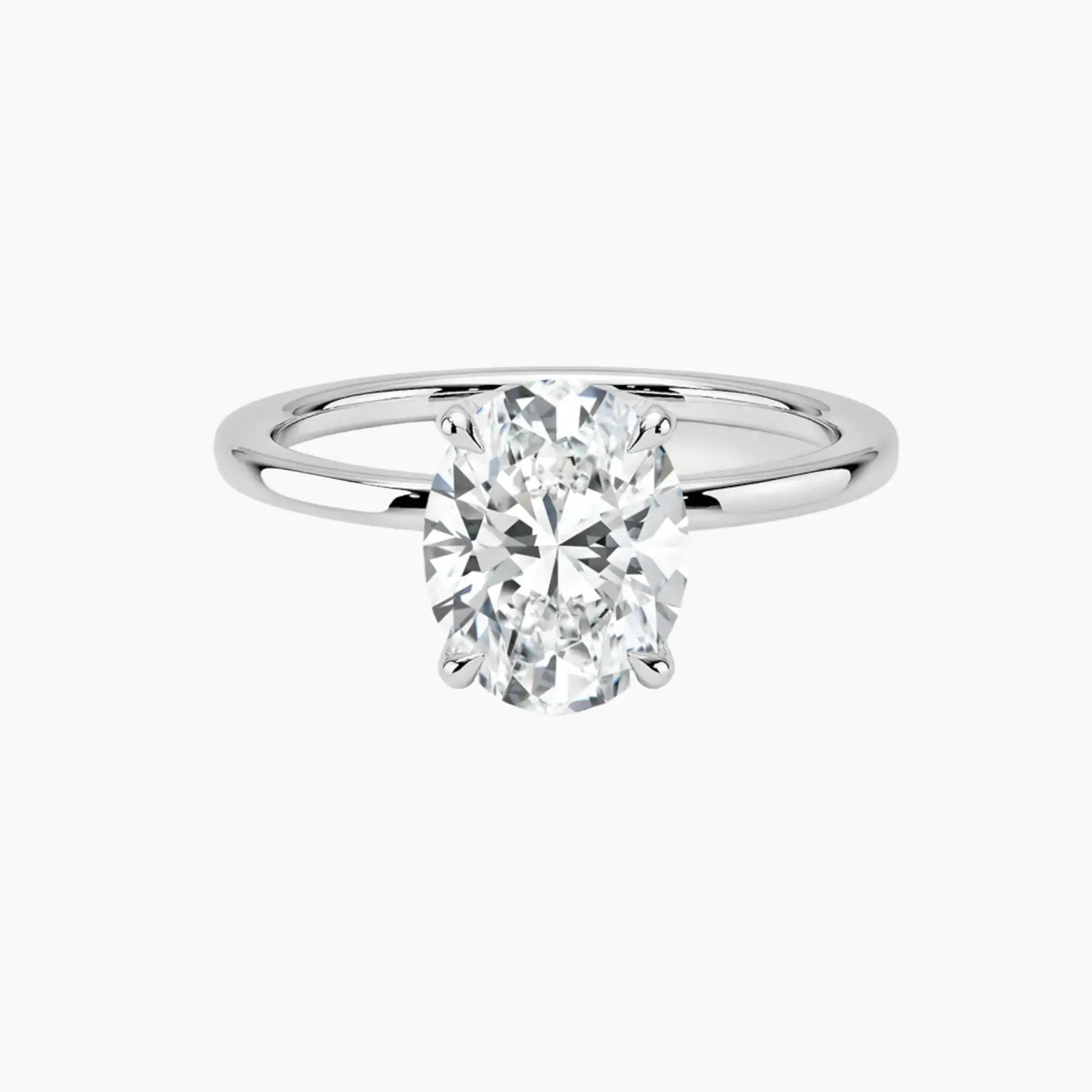 Dahlia Oval Hidden Halo Diamond Ring Setting in 18K Yellow Gold