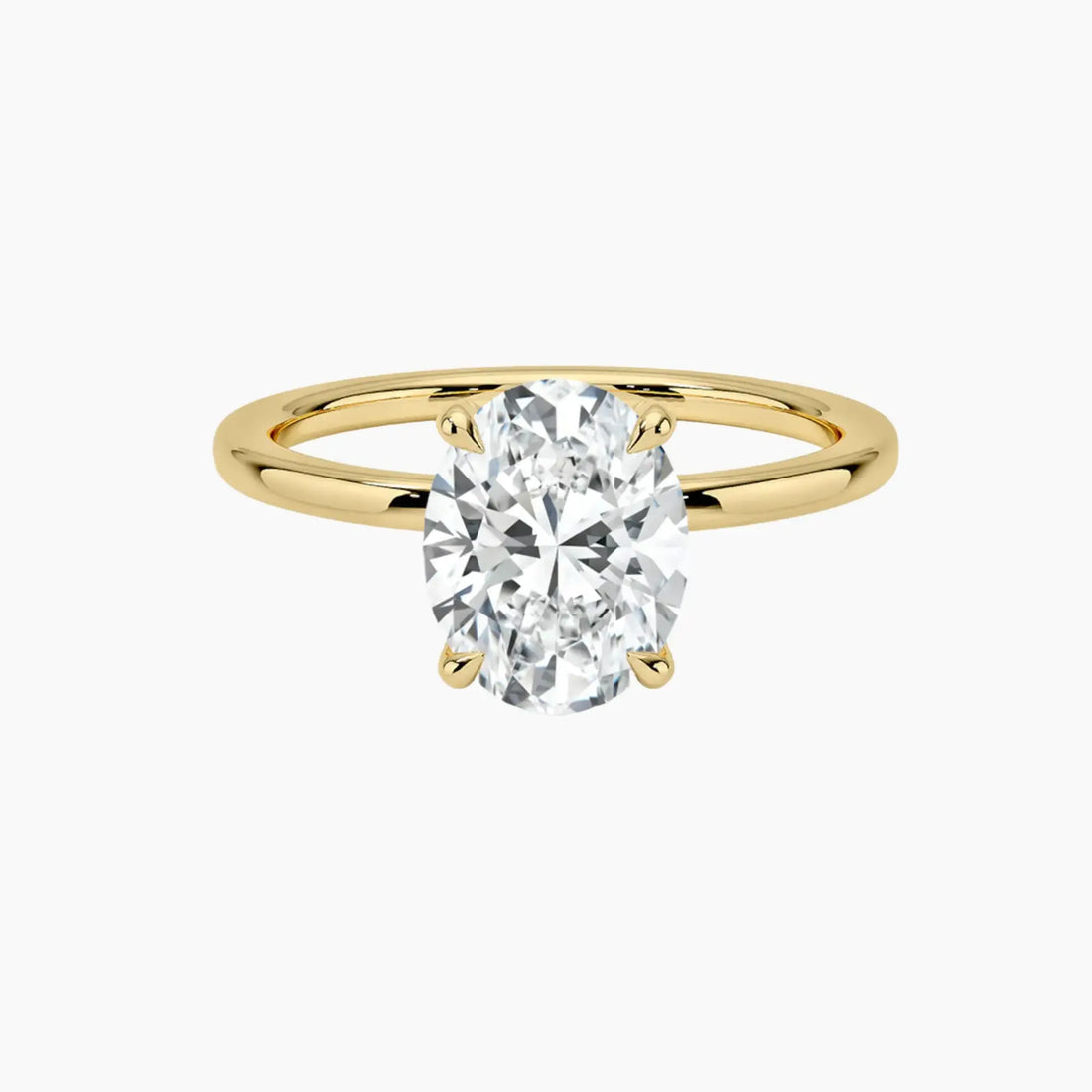 Dahlia Oval Hidden Halo 1.5 Carat Lab Grown Diamond Engagement Ring in 18K White Gold