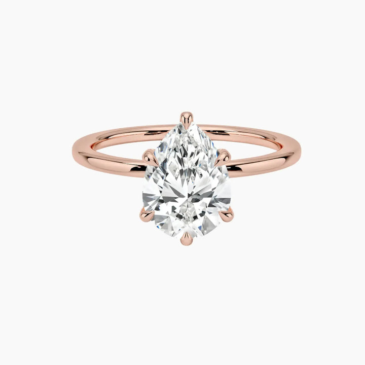 Dahlia Pear Hidden Halo 1.5 Carat Lab Grown Diamond Engagement Ring in 14K Rose Gold