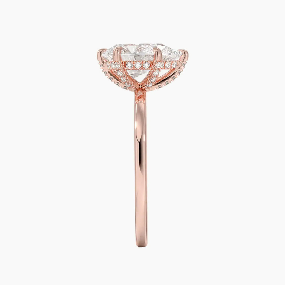 Dahlia Pear Hidden Halo 3 Carat Lab Grown Diamond Engagement Ring in 14K Yellow Gold