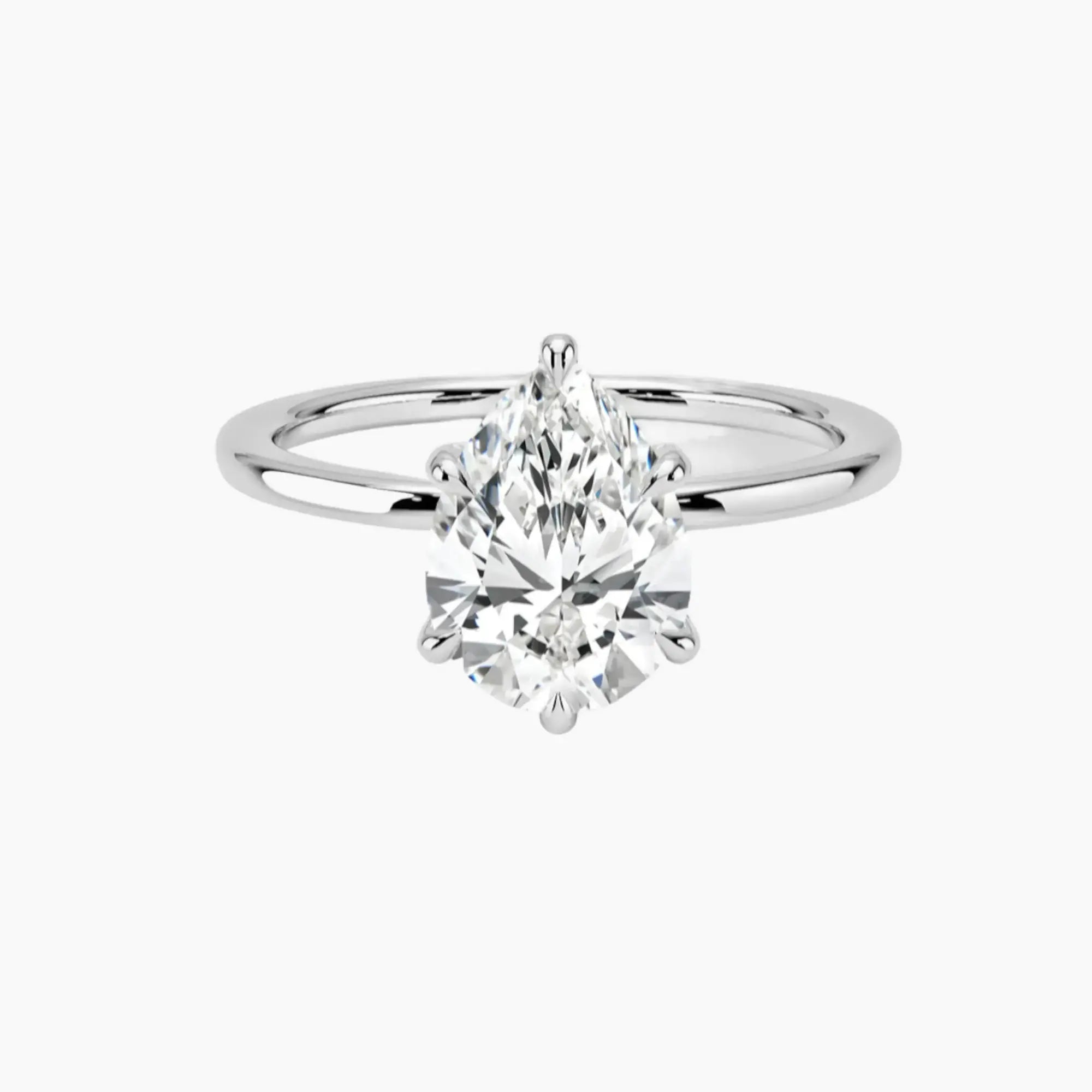 Dahlia Pear Hidden Halo 3 Carat Lab Grown Diamond Engagement Ring in 18K Yellow Gold