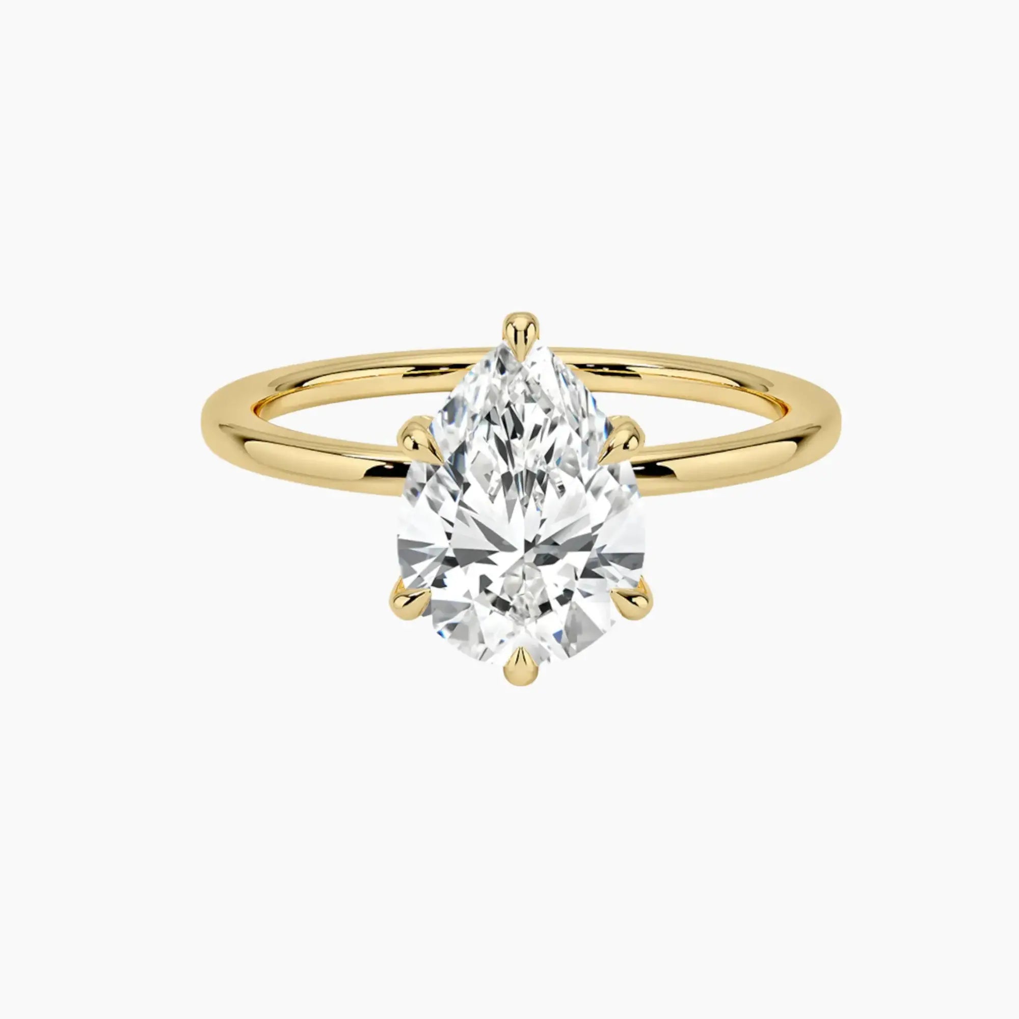Dahlia Pear Hidden Halo 2.5 Carat Lab Grown Diamond Engagement Ring in 14K Rose Gold