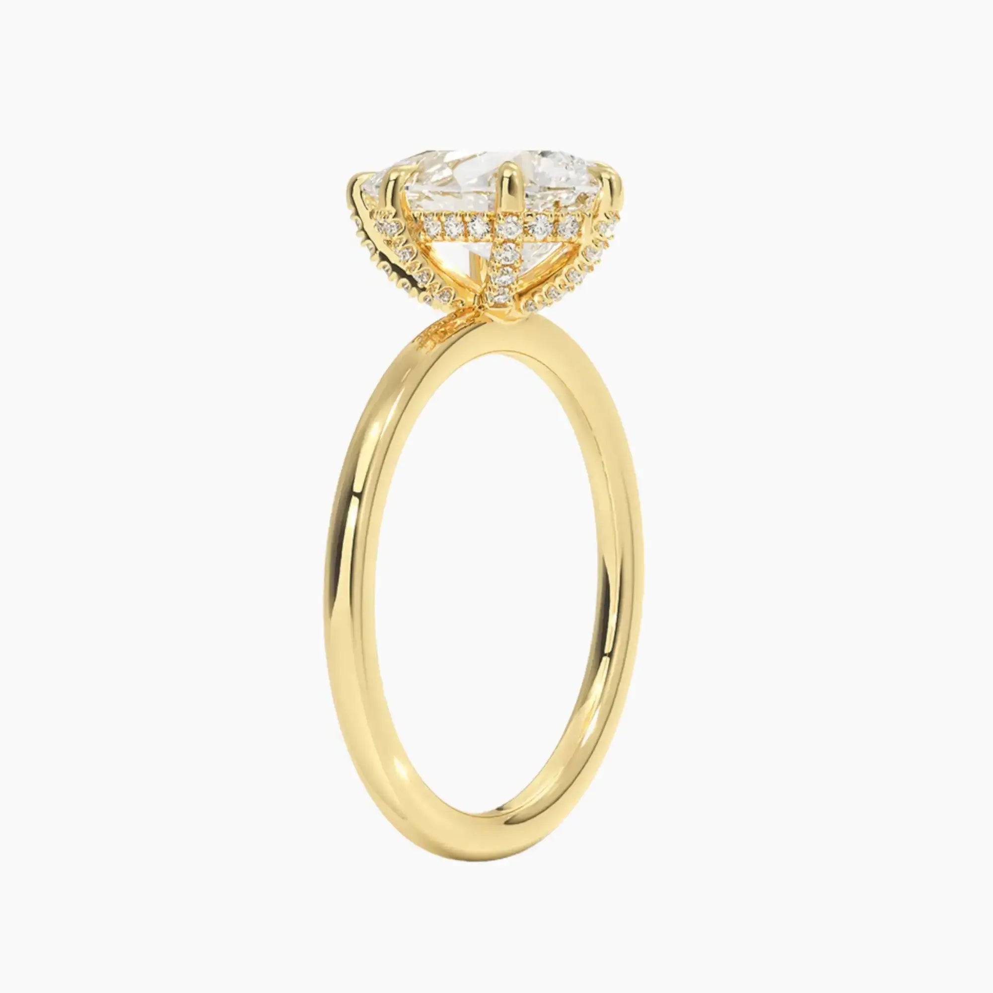 Dahlia Pear Hidden Halo 2 Carat Lab Grown Diamond Engagement Ring in 14K Rose Gold