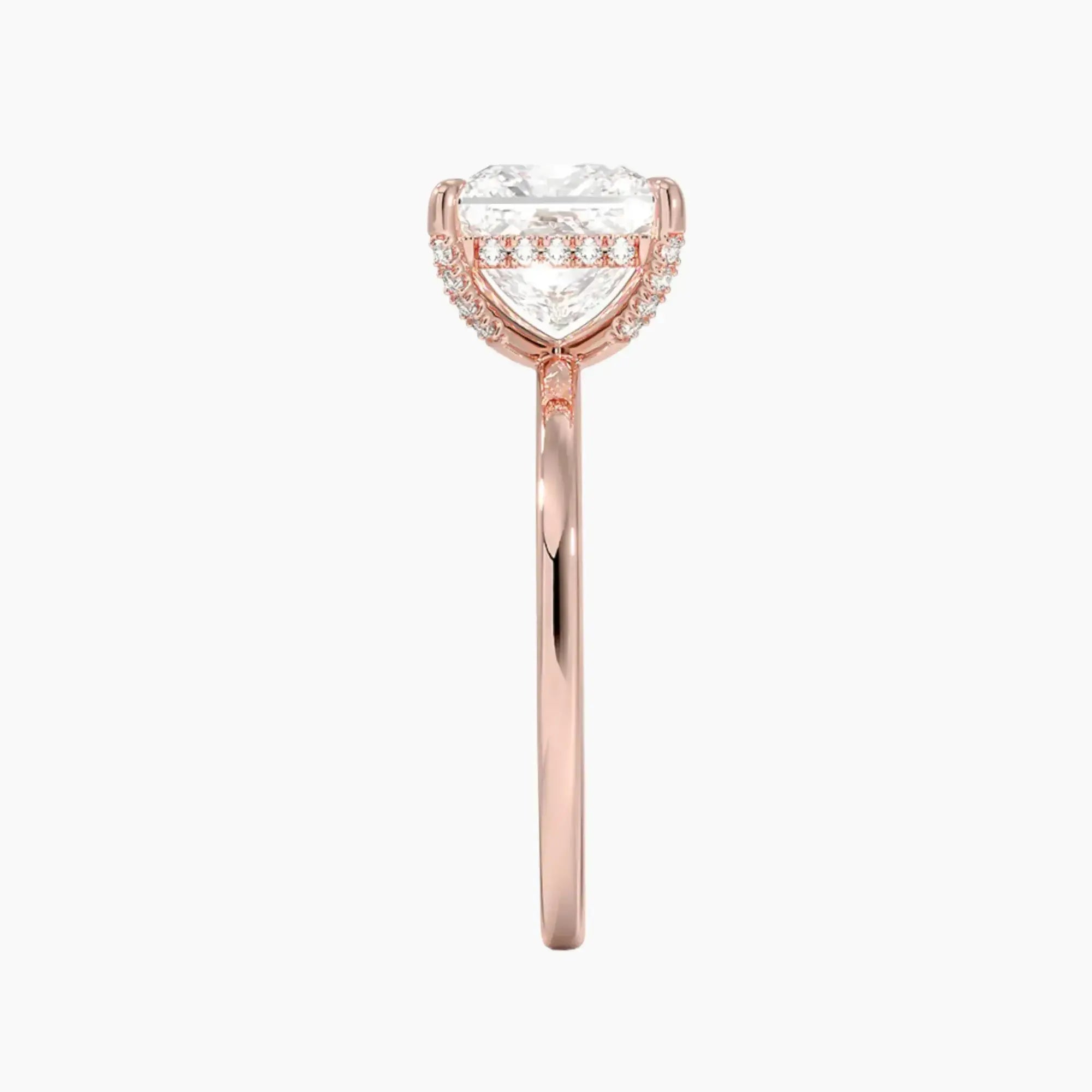 Dahlia Princess Hidden Halo 1 Carat Lab Grown Diamond Engagement Ring in 18K White Gold