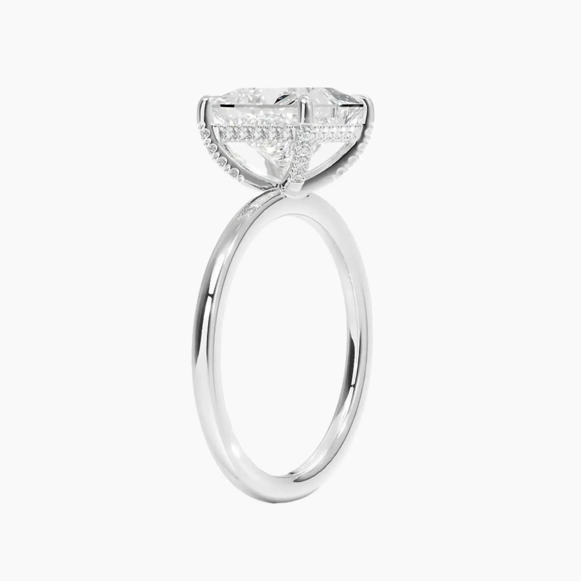Dahlia Princess Hidden Halo 2 Carat Lab Grown Diamond Engagement Ring in 14K Rose Gold