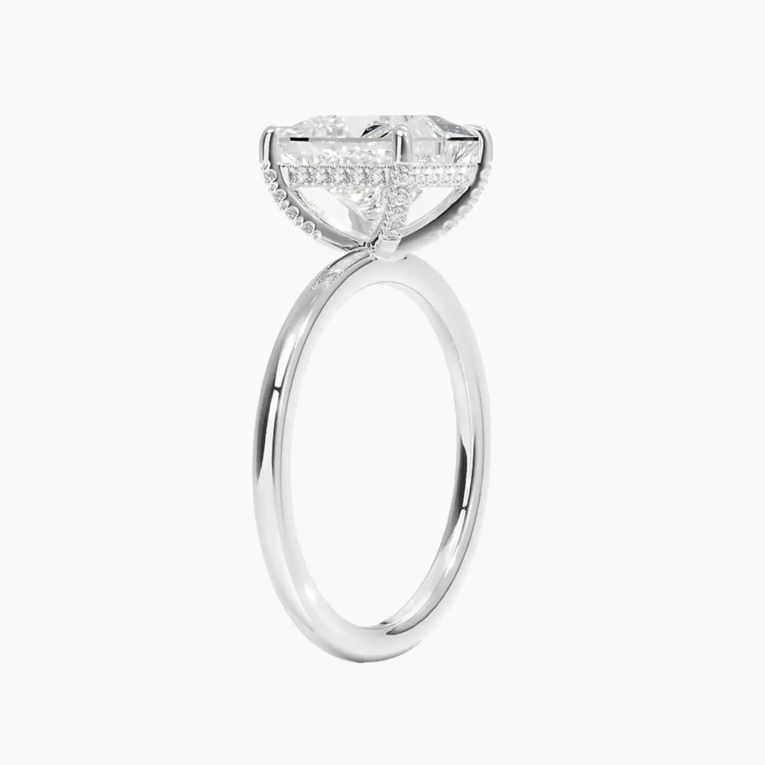 Dahlia Princess Hidden Halo 2.5 Carat Lab Grown Diamond Engagement Ring in 18K Yellow Gold