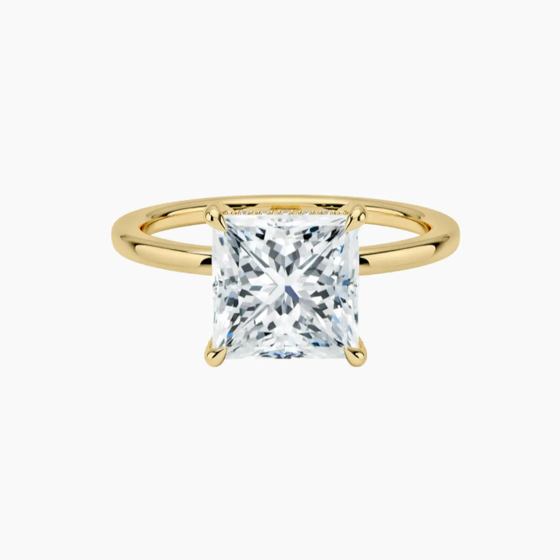 Dahlia Princess Hidden Halo 1 Carat Lab Grown Diamond Engagement Ring in 14K Rose Gold