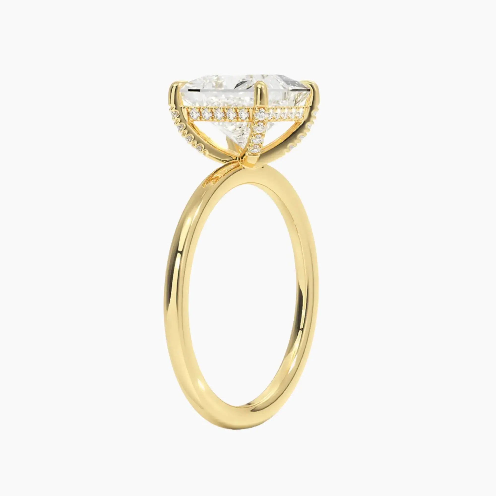 Dahlia Princess Hidden Halo 1 Carat Lab Grown Diamond Engagement Ring in 18K White Gold