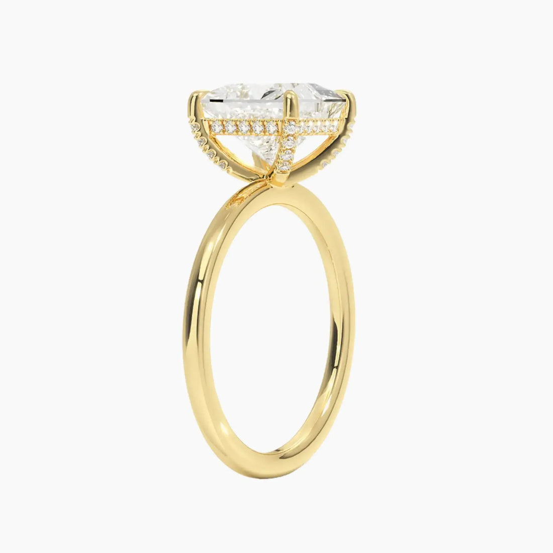 Dahlia Princess Hidden Halo 2.5 Carat Lab Grown Diamond Engagement Ring in 14K Yellow Gold