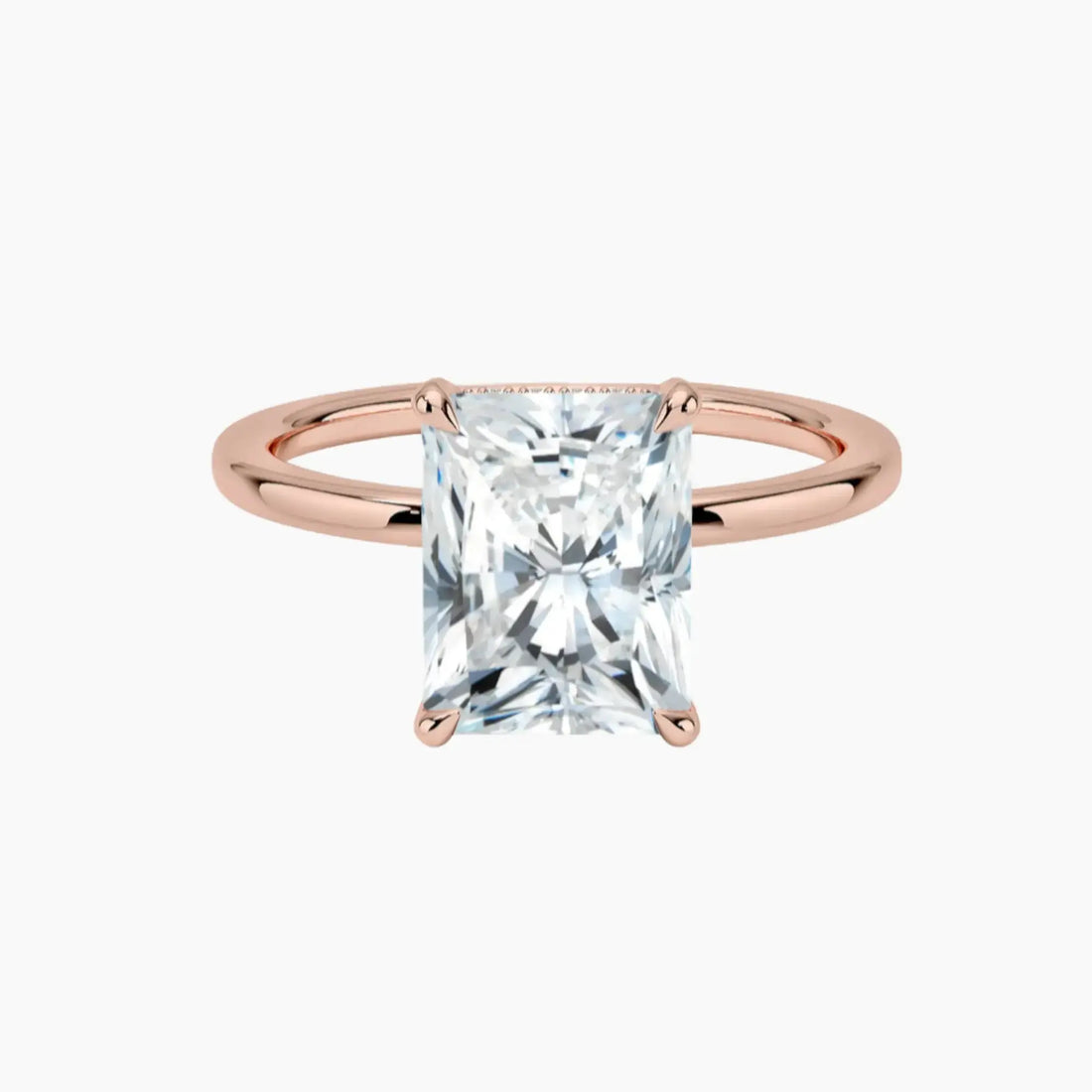 Dahlia Radiant Hidden Halo 1 Carat Lab Grown Diamond Engagement Ring in 14K Yellow Gold
