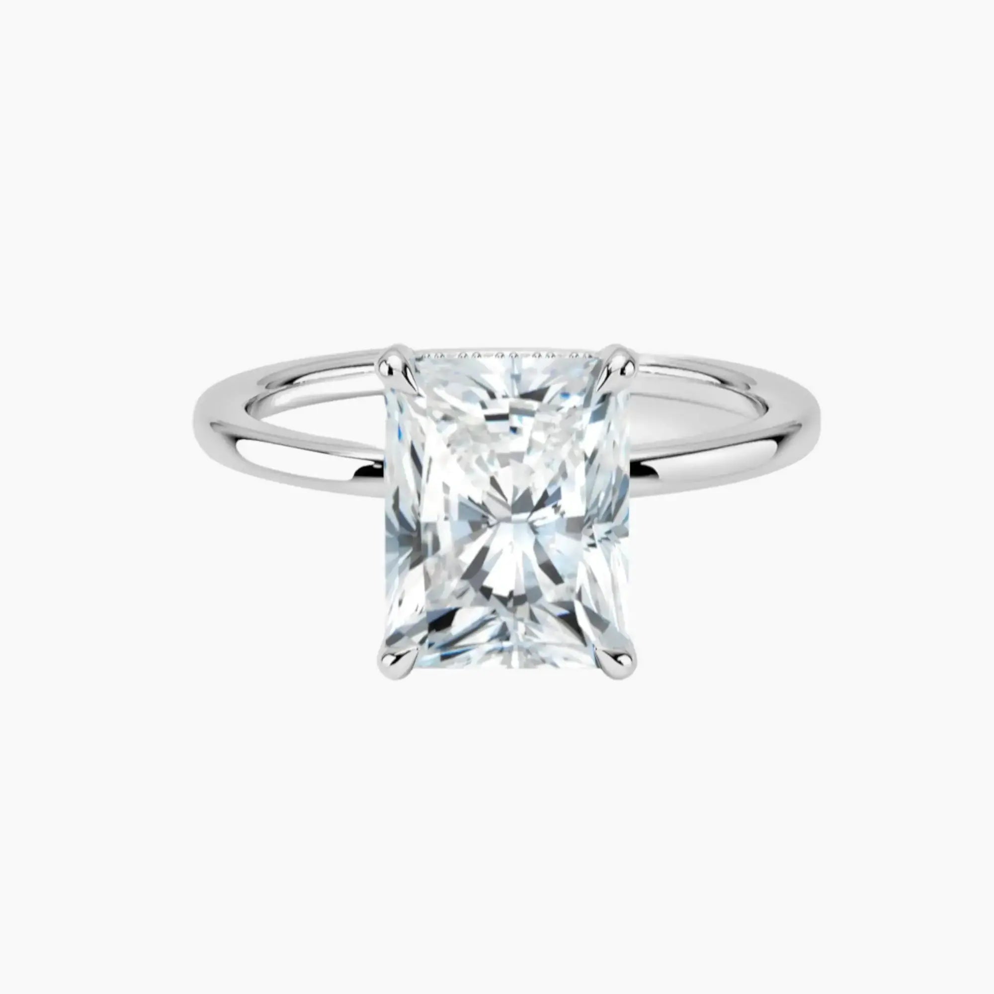 Dahlia Radiant Hidden Halo 1 Carat Lab Grown Diamond Engagement Ring in 18K Rose Gold