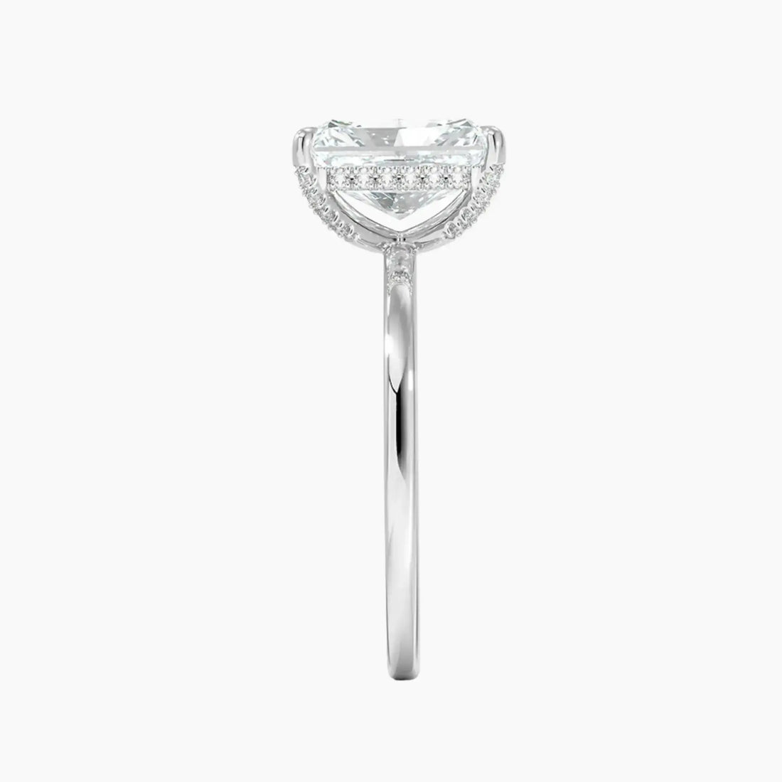 Dahlia Radiant Hidden Halo 1.5 Carat Lab Grown Diamond Engagement Ring in 14K Yellow Gold