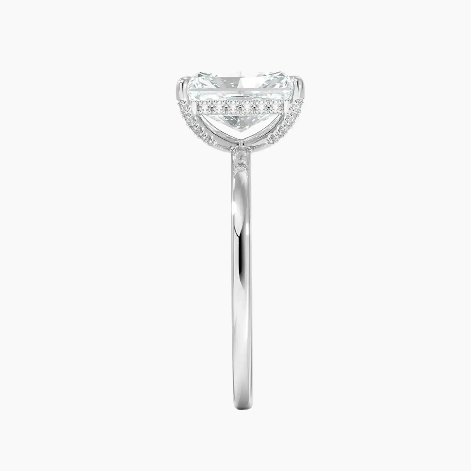 Dahlia Radiant Hidden Halo 1 Carat Lab Grown Diamond Engagement Ring in 18K Yellow Gold