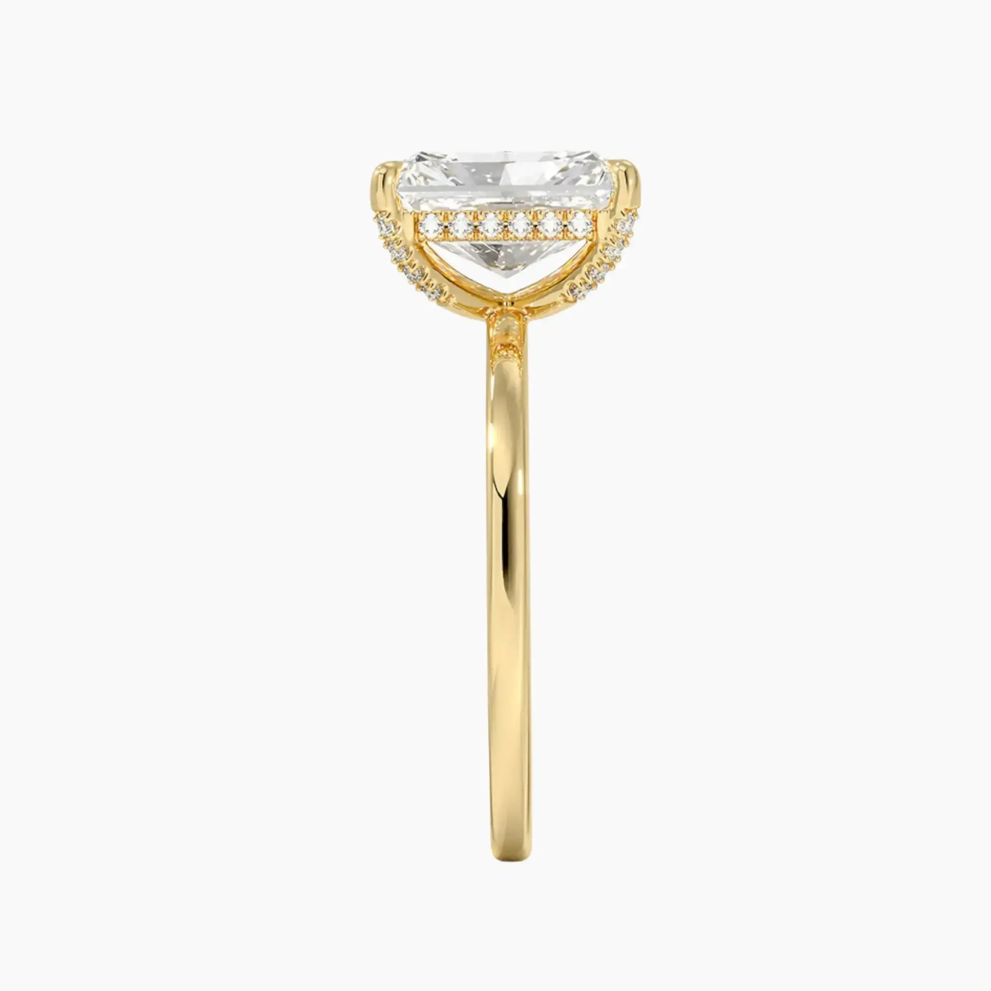 Dahlia Radiant Hidden Halo 1 Carat Lab Grown Diamond Engagement Ring in 14K Rose Gold