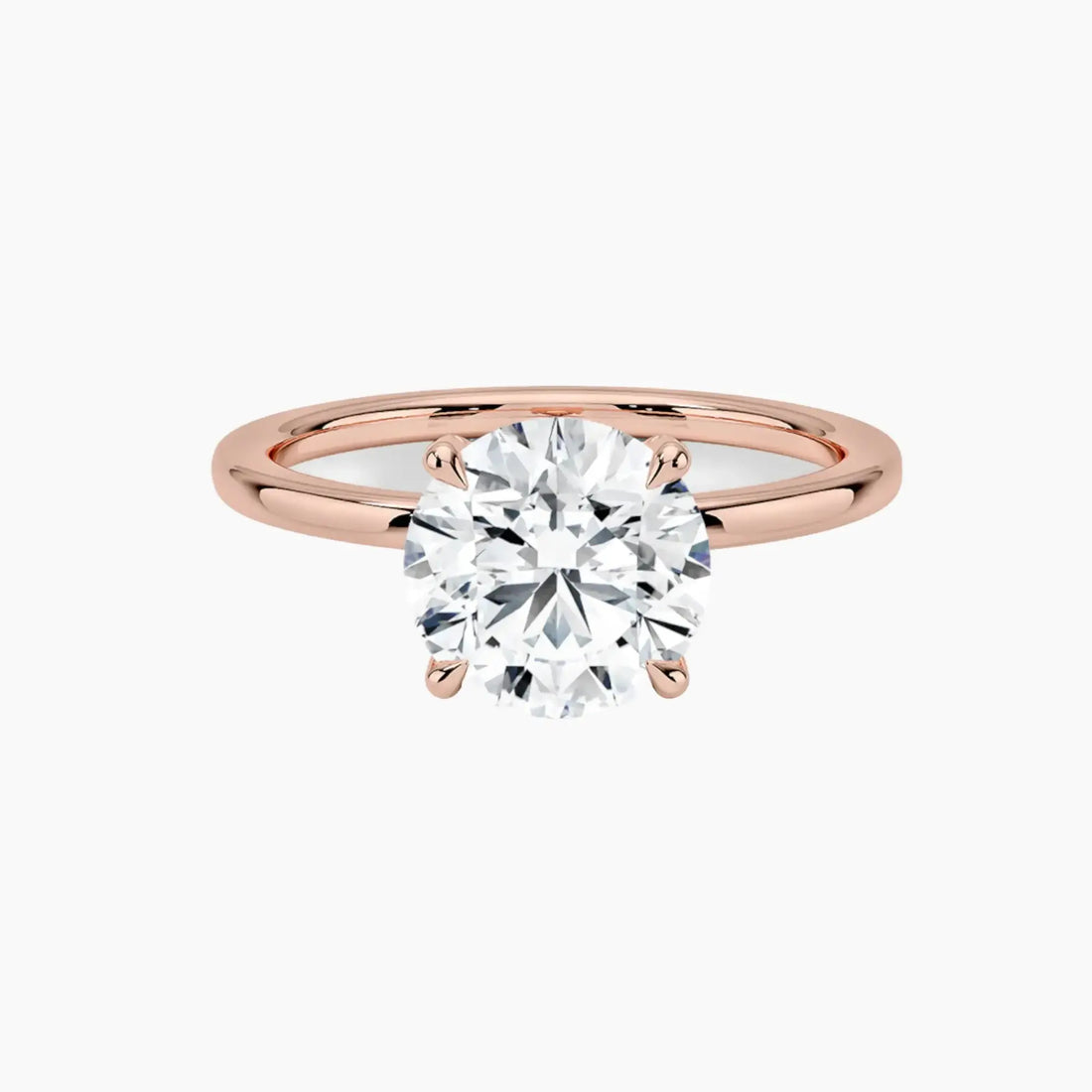 Dahlia Round Hidden Halo 1 Carat Lab Grown Diamond Engagement Ring in 14K White Gold