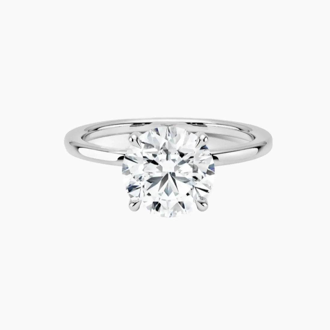 Dahlia Round Hidden Halo 2 Carat Lab Grown Diamond Engagement Ring in 14K White Gold