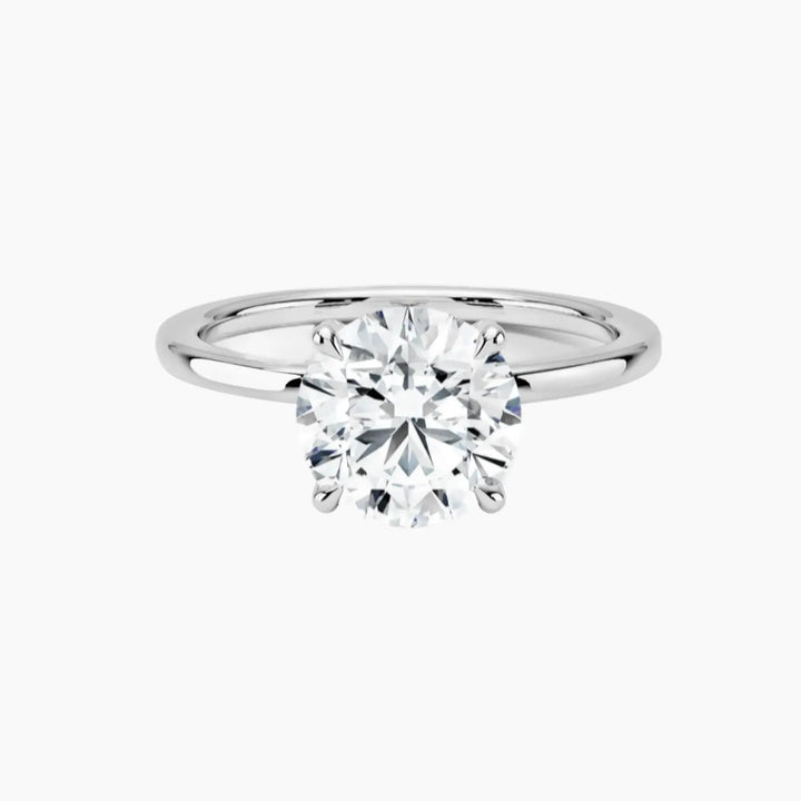 Dahlia Round Hidden Halo 2.5 Carat Lab Grown Diamond Engagement Ring in 18K White Gold