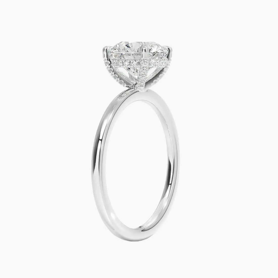 Dahlia Round Hidden Halo 1 Carat Lab Grown Diamond Engagement Ring in 14K Rose Gold