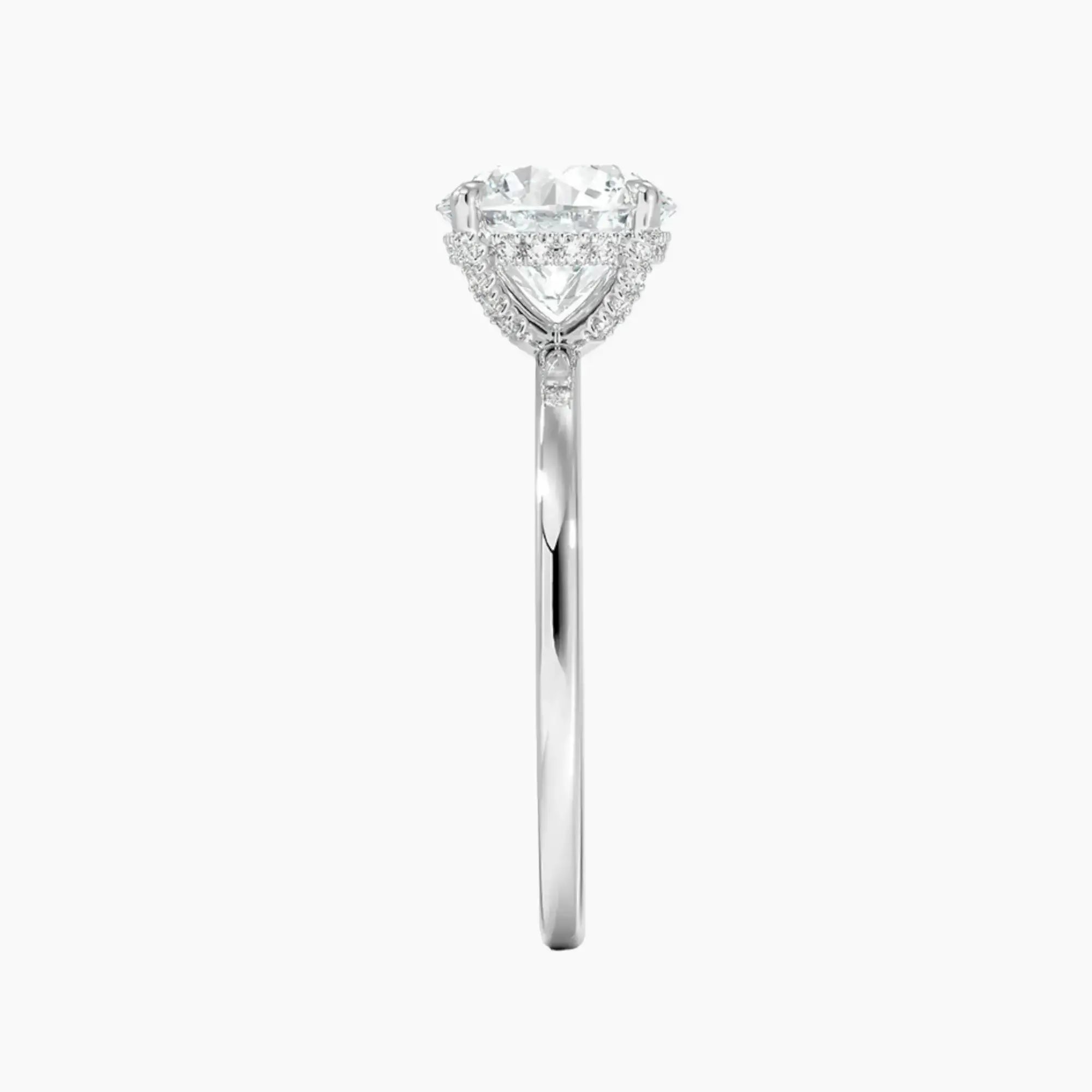Dahlia Round Hidden Halo 2.5 Carat Lab Grown Diamond Engagement Ring in 18K White Gold