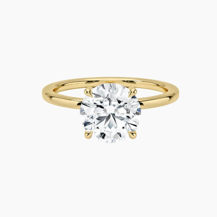 Dahlia Round Hidden Halo 1 Carat Lab Grown Diamond Engagement Ring in 18K Yellow Gold