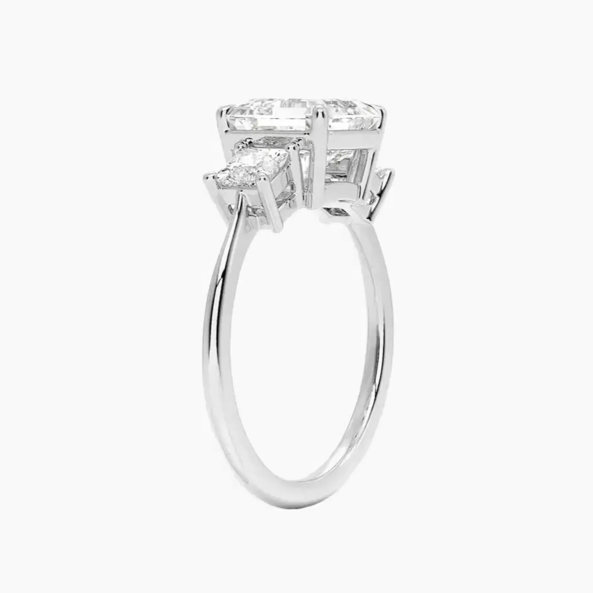 Vespera Asscher Three Stone 1.5 Carat Lab Grown Diamond Engagement Ring in 14K Yellow Gold