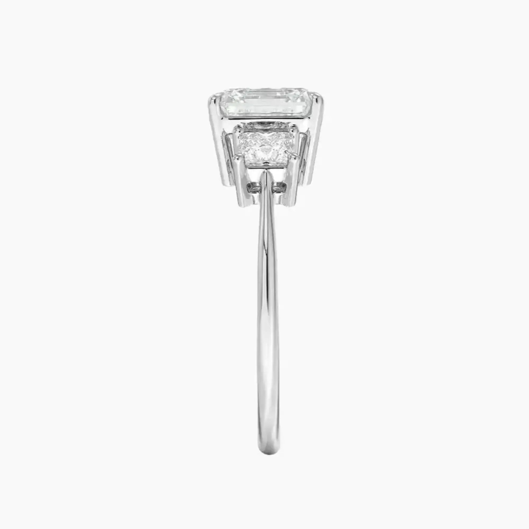Vespera Asscher Three Stone 1.5 Carat Lab Grown Diamond Engagement Ring in 14K Yellow Gold