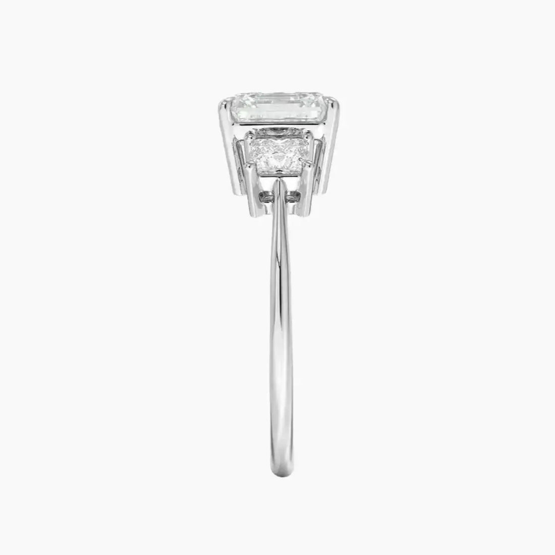 Vespera Asscher Three Stone 2 Carat Lab Grown Diamond Engagement Ring in 14K Yellow Gold