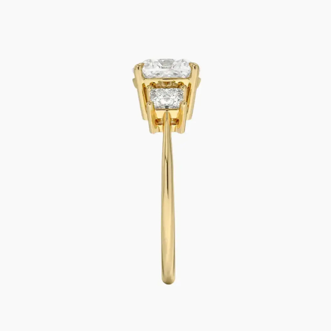 Vespera Cushion Three Stone 1.5 Carat Lab Grown Diamond Engagement Ring in 14K Rose Gold