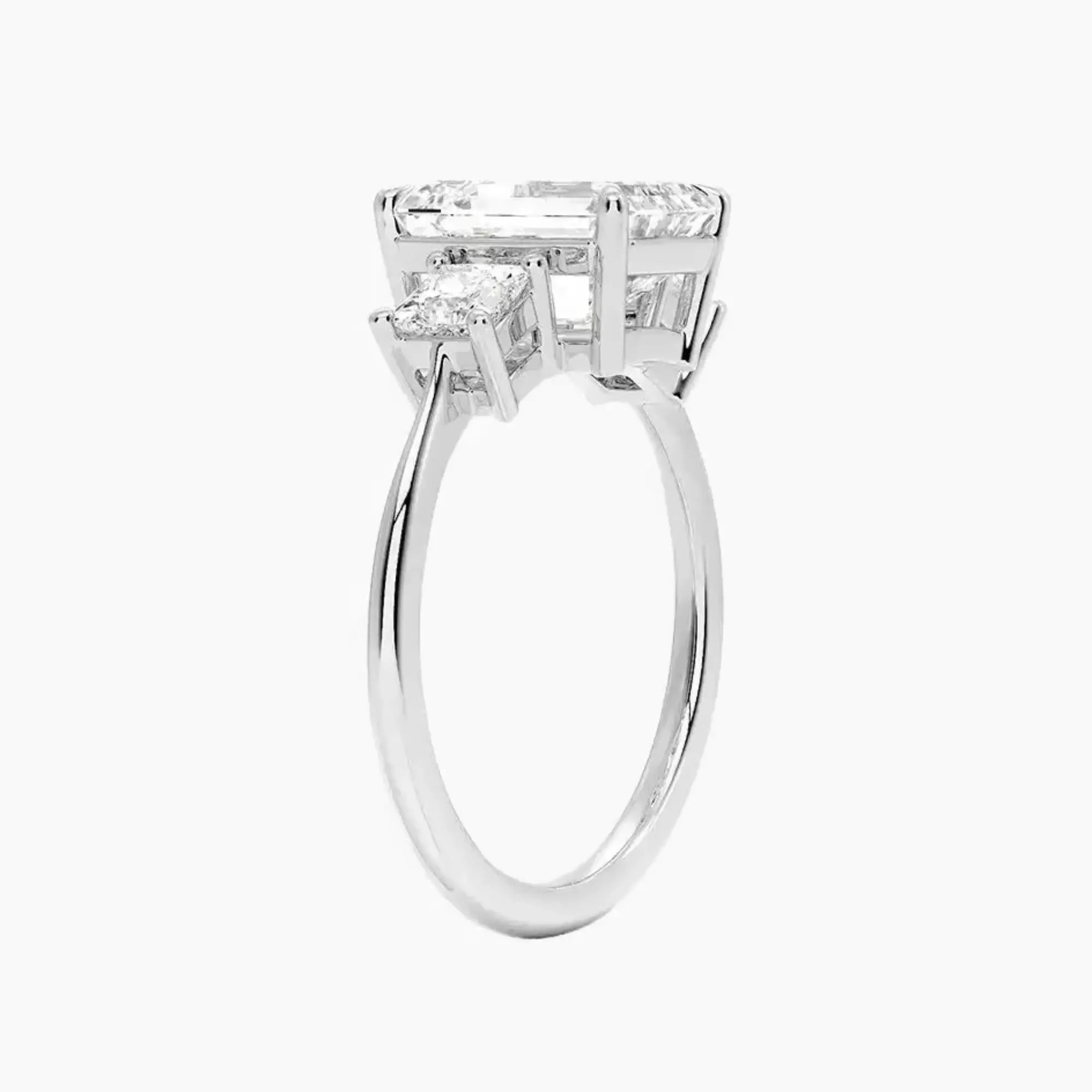 Vespera Emerald Three Stone 3 Carat Lab Grown Diamond Engagement Ring in 14K Rose Gold