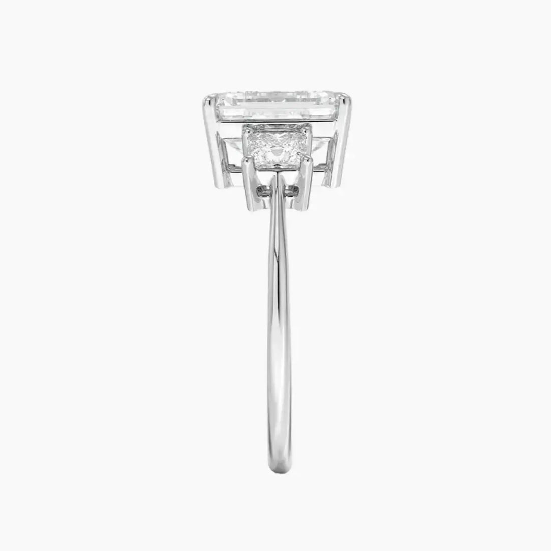 Vespera Emerald Three Stone 1 Carat Lab Grown Diamond Engagement Ring in 14K White Gold