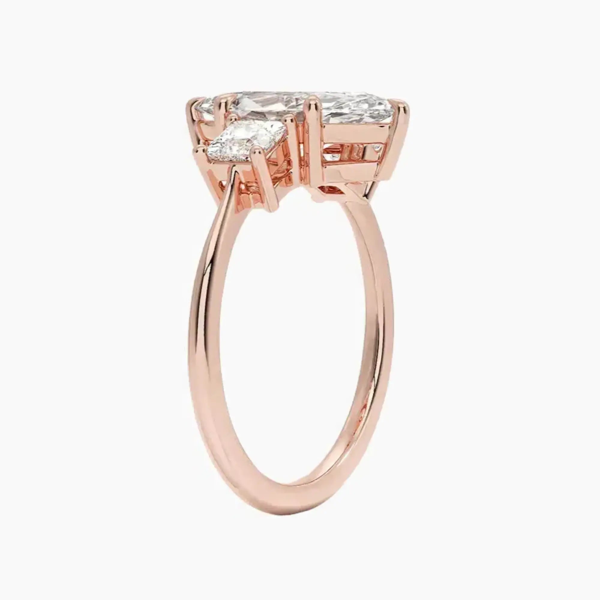 Vespera Marquise Three Stone 2.5 Carat Lab Grown Diamond Engagement Ring in 18K Yellow Gold