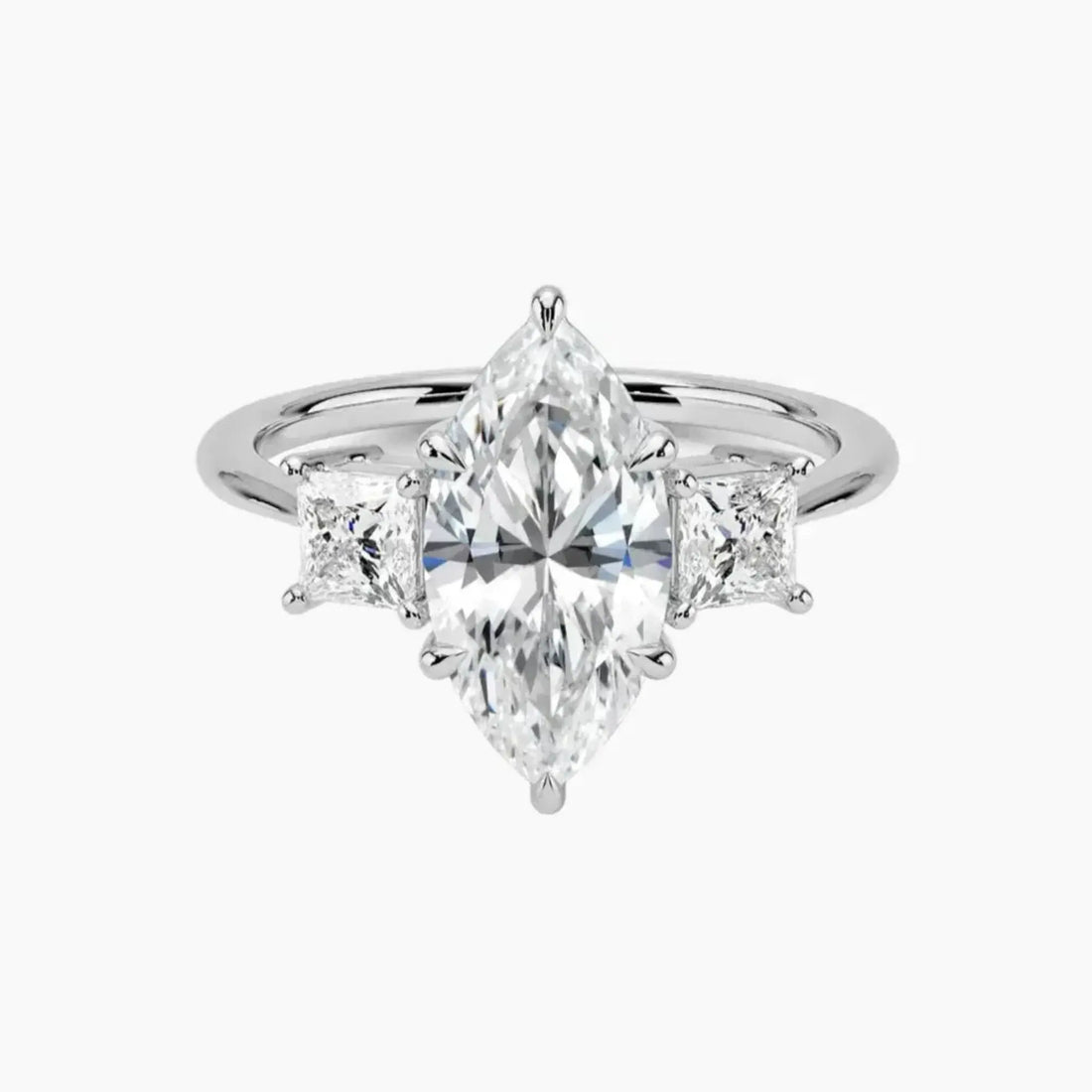 Vespera Marquise Three Stone 2.5 Carat Lab Grown Diamond Engagement Ring in 14K Yellow Gold