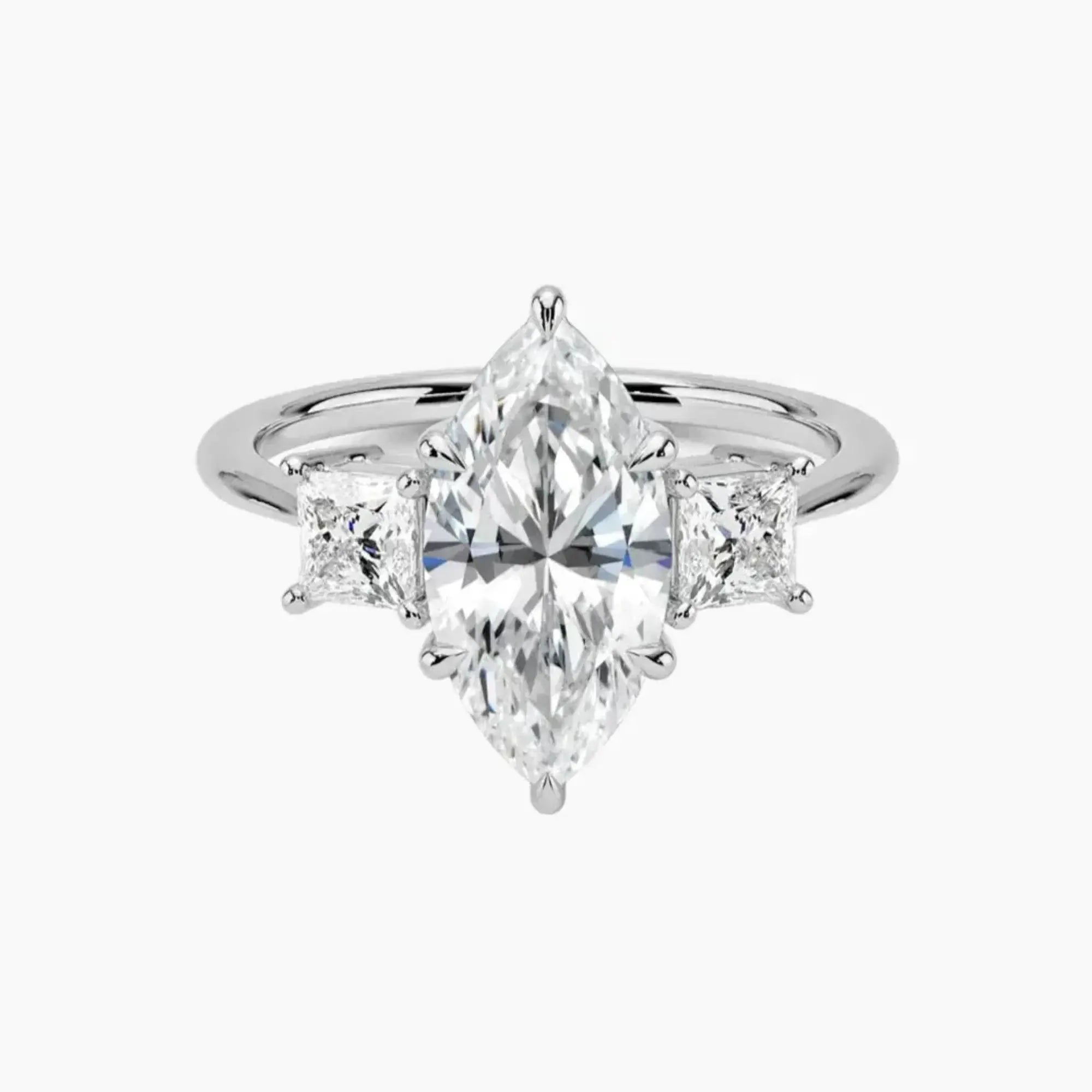 Vespera Marquise Three Stone 2 Carat Lab Grown Diamond Engagement Ring in 14K Rose Gold