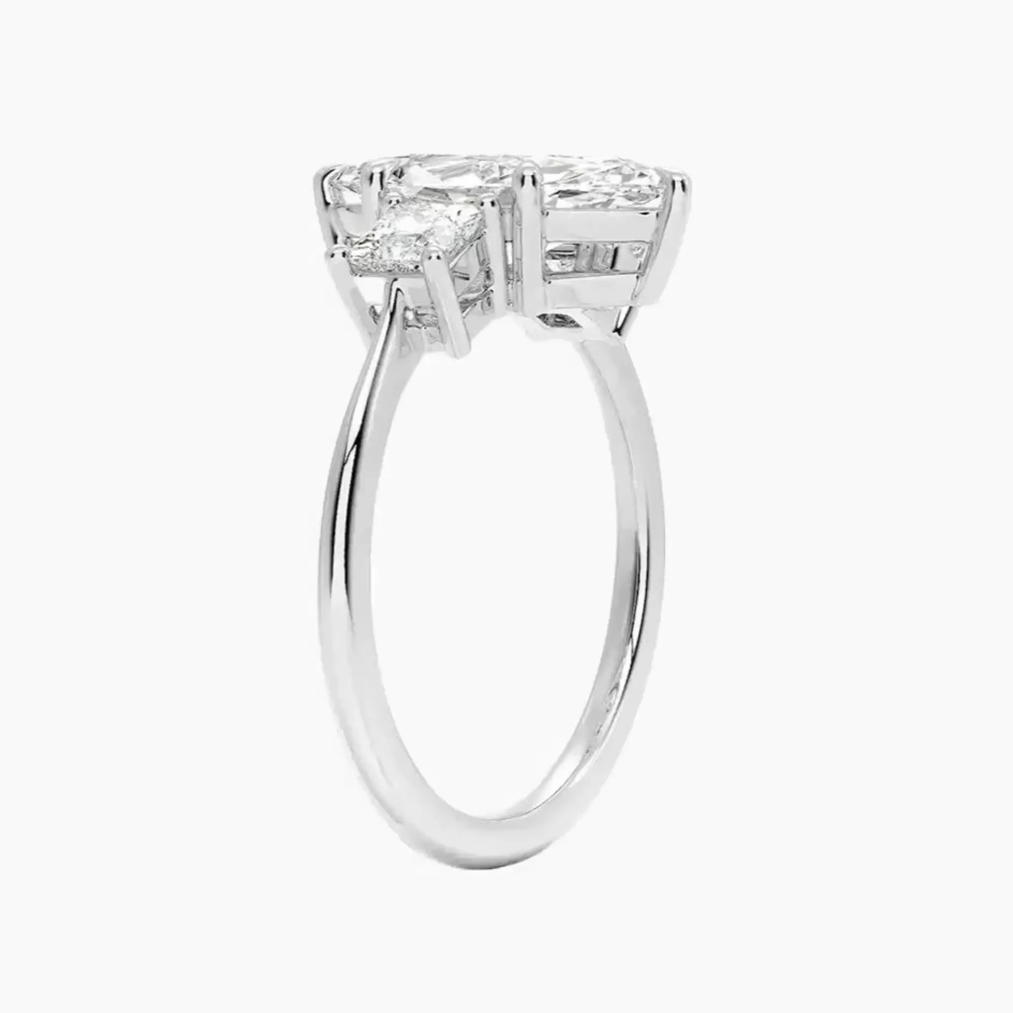 Vespera Marquise Three Stone 3 Carat Lab Grown Diamond Engagement Ring in 14K White Gold