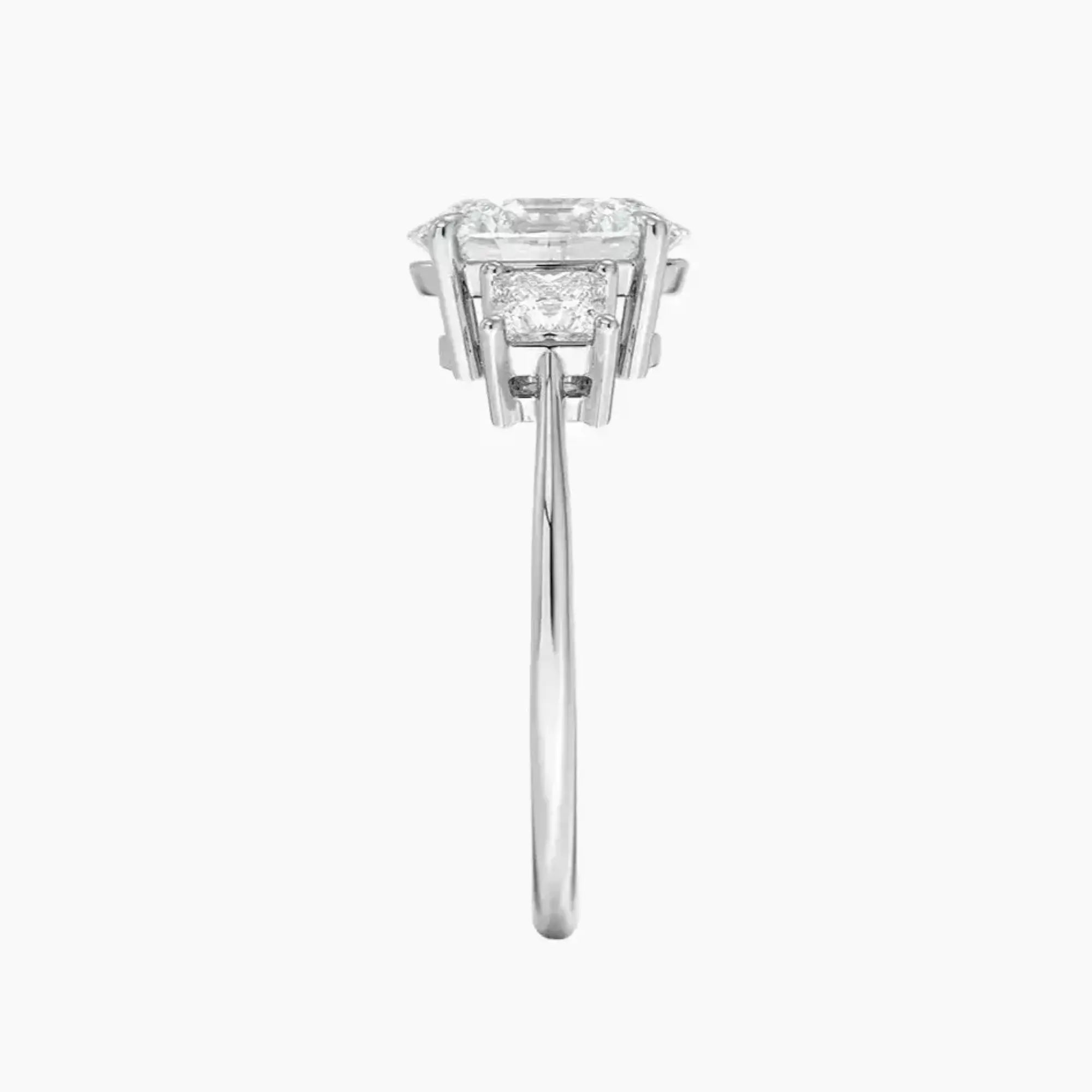 Vespera Oval Three Stone 3 Carat Lab Grown Diamond Engagement Ring in 18K Yellow Gold