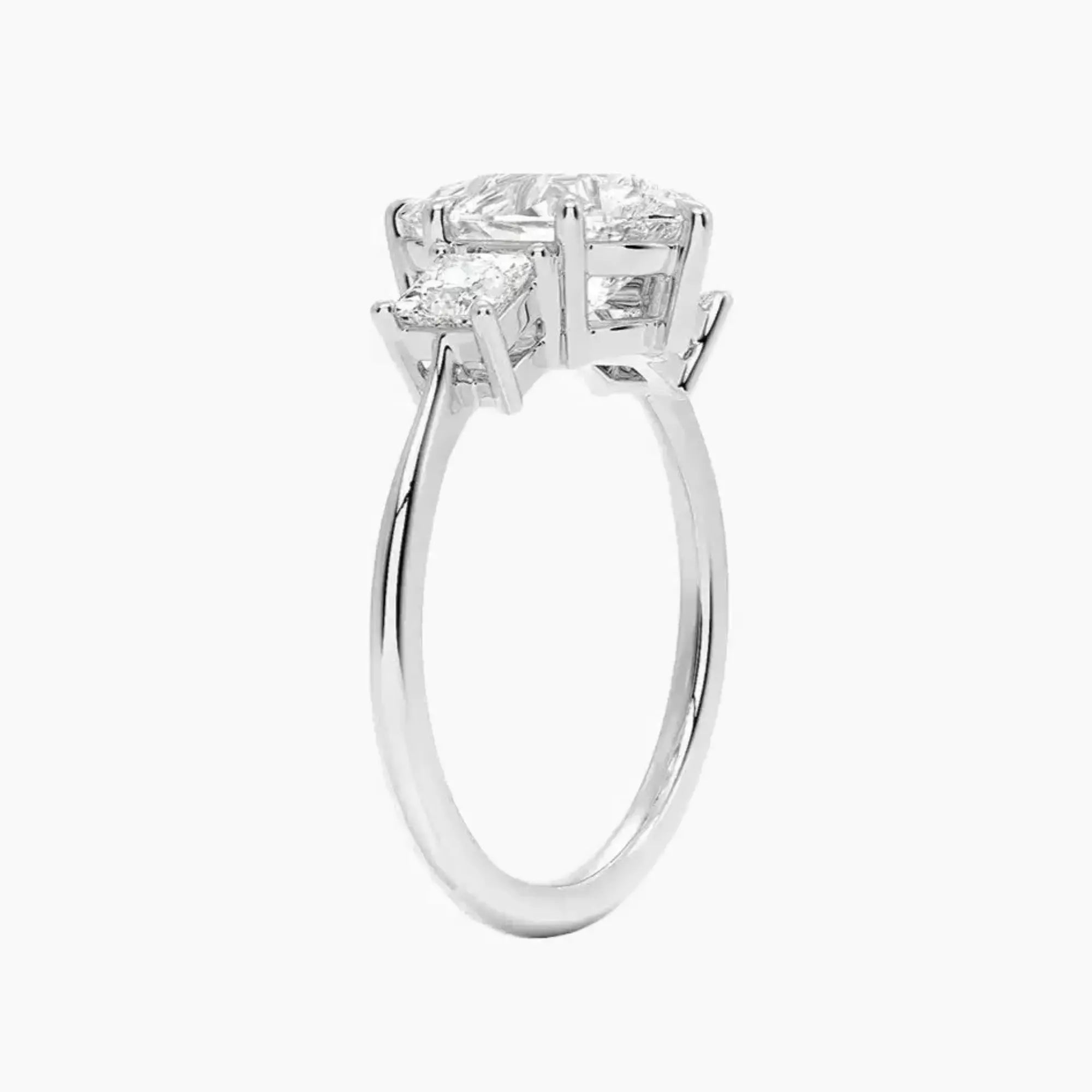 Vespera Pear Three Stone 1 Carat Lab Grown Diamond Engagement Ring in 14K Yellow Gold