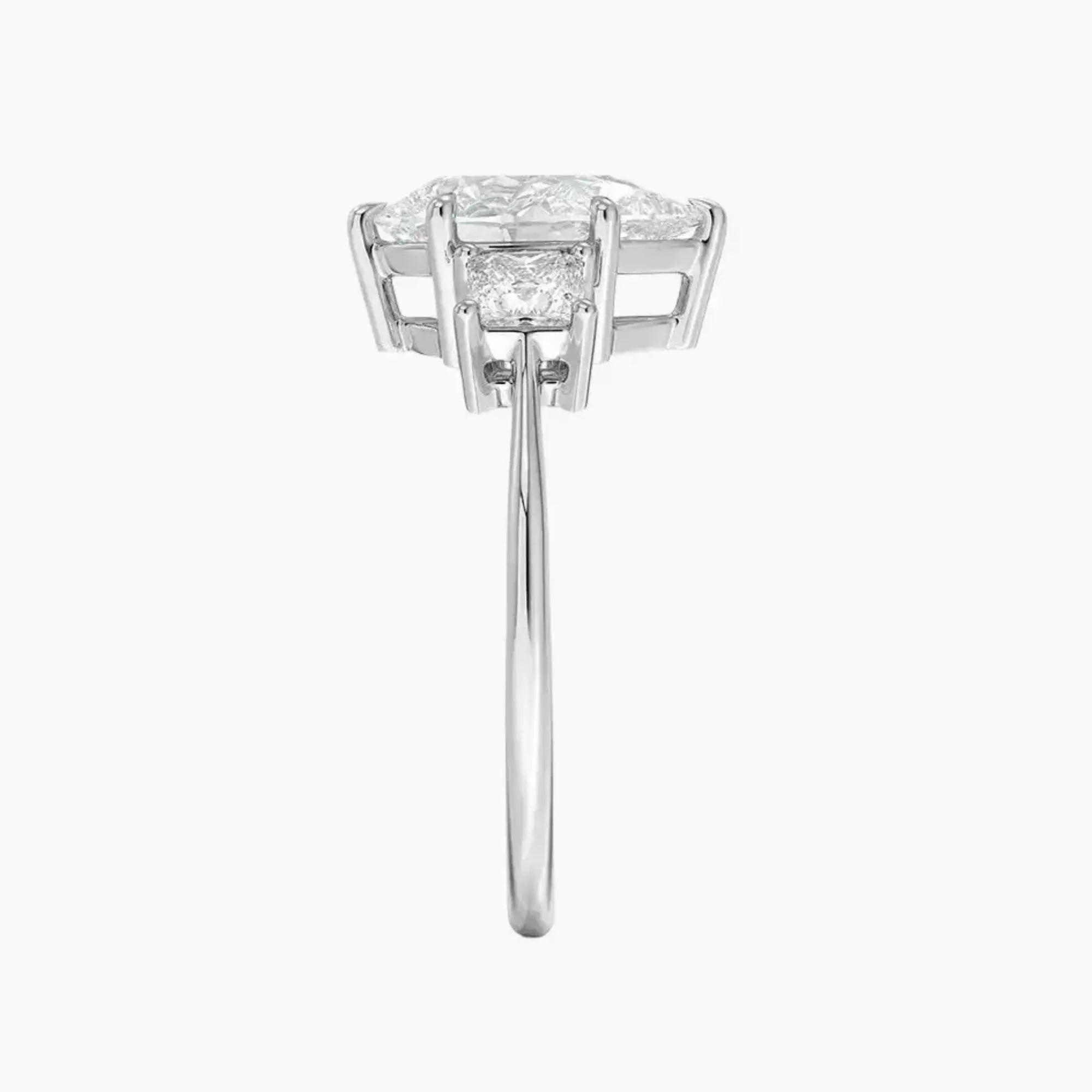 Vespera Pear Three Stone 2 Carat Lab Grown Diamond Engagement Ring in 14K White Gold