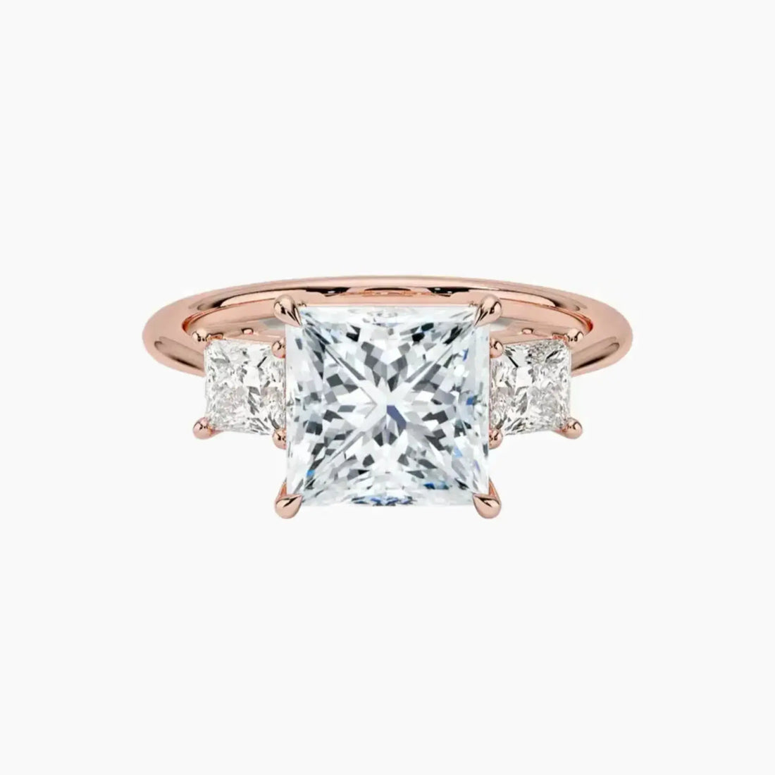 Vespera Princess Three Stone 3 Carat Lab Grown Diamond Engagement Ring in 18K White Gold