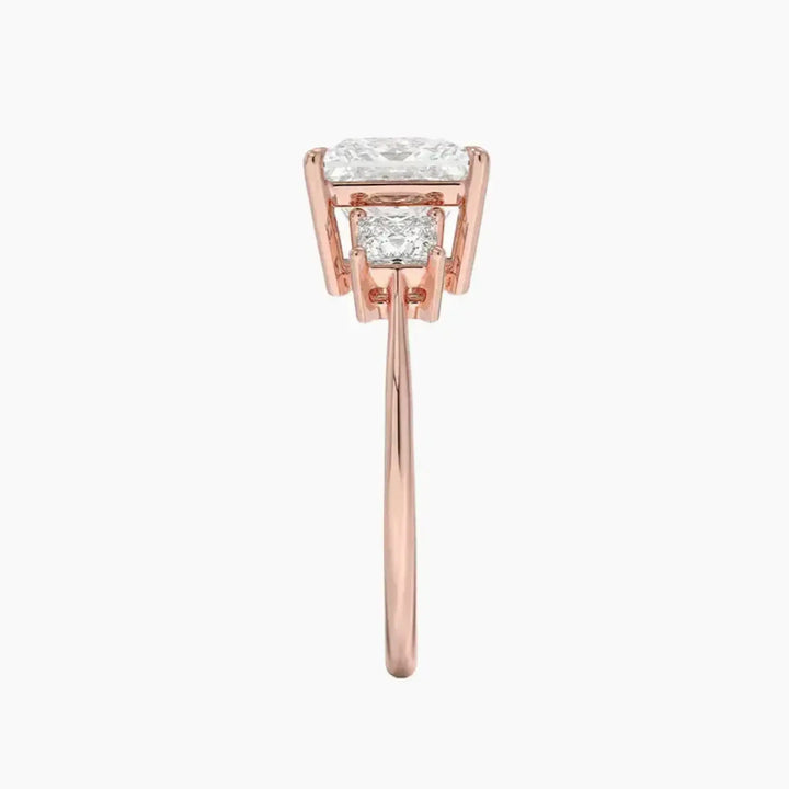 Vespera Princess Three Stone 2.5 Carat Lab Grown Diamond Engagement Ring in 18K Yellow Gold