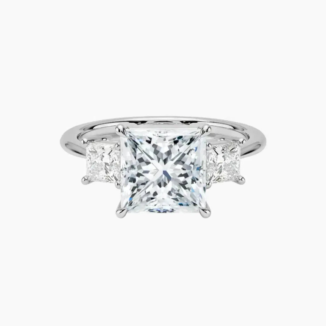 Vespera Princess Three Stone 1 Carat Lab Grown Diamond Engagement Ring in 18K Rose Gold