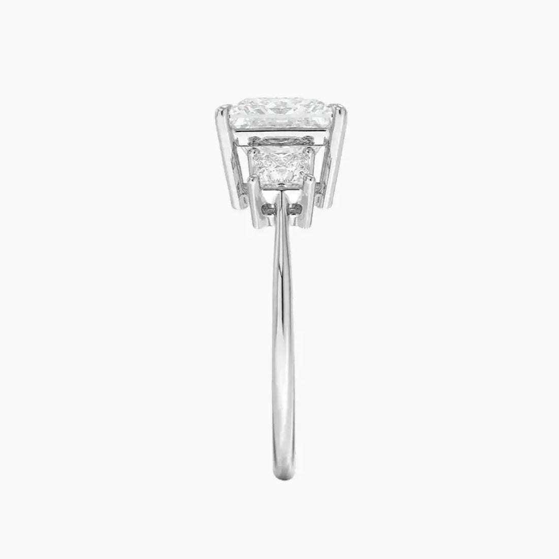 Vespera Princess Three Stone 2 Carat Lab Grown Diamond Engagement Ring in 14K Rose Gold
