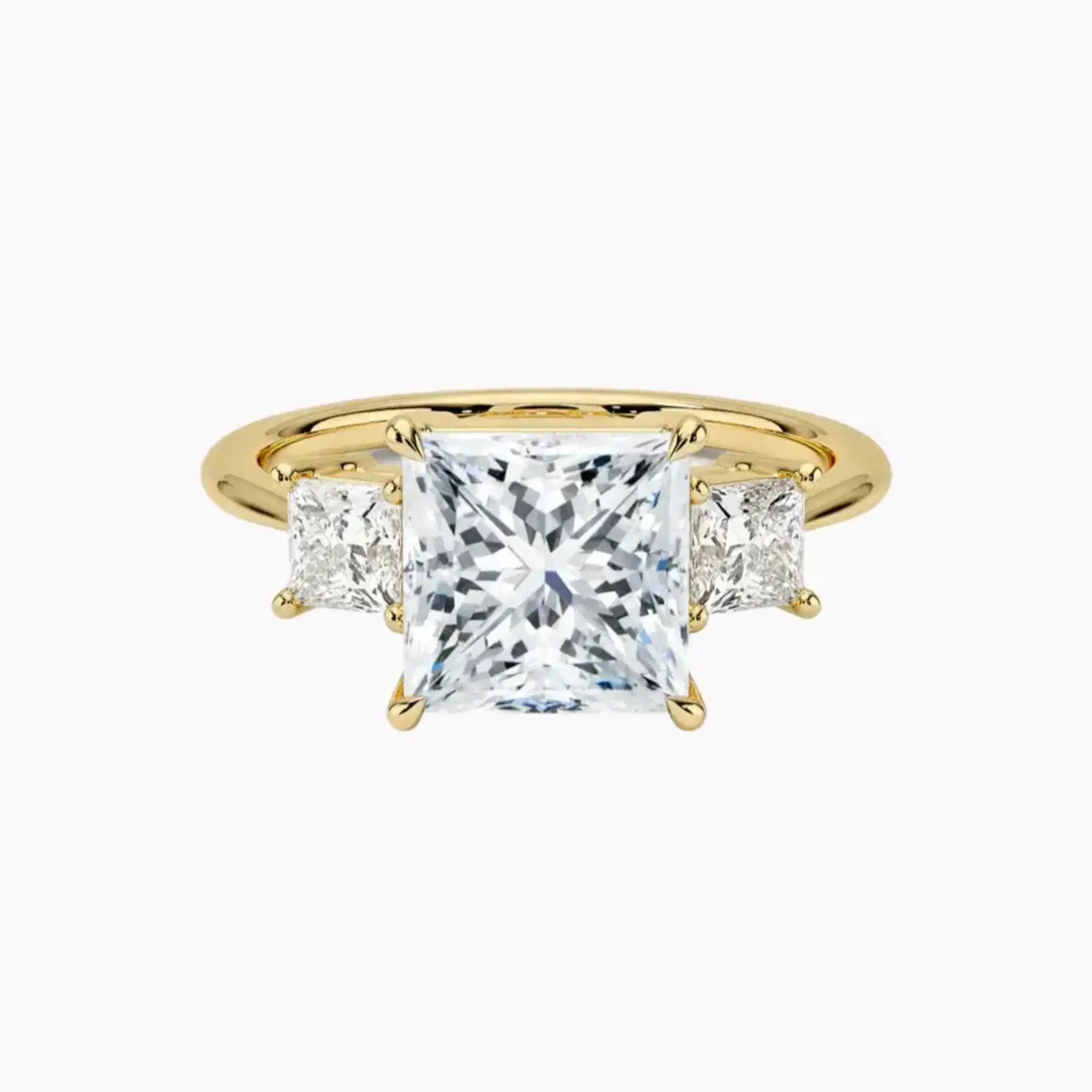 Vespera Princess Three Stone 2 Carat Lab Grown Diamond Engagement Ring in 14K Rose Gold