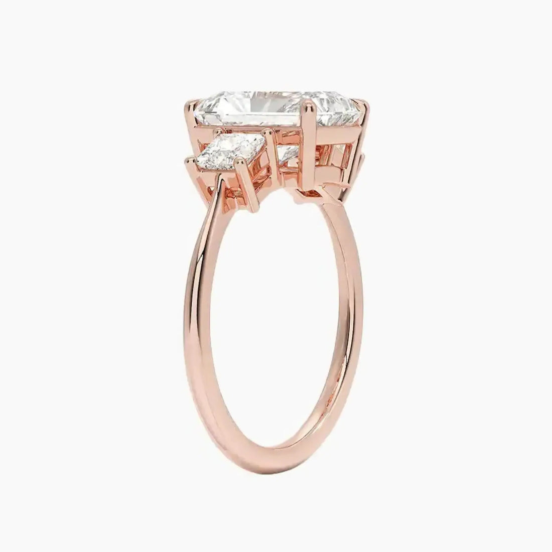Vespera Radiant Three Stone 1.5 Carat Lab Grown Diamond Engagement Ring in 14K Yellow Gold