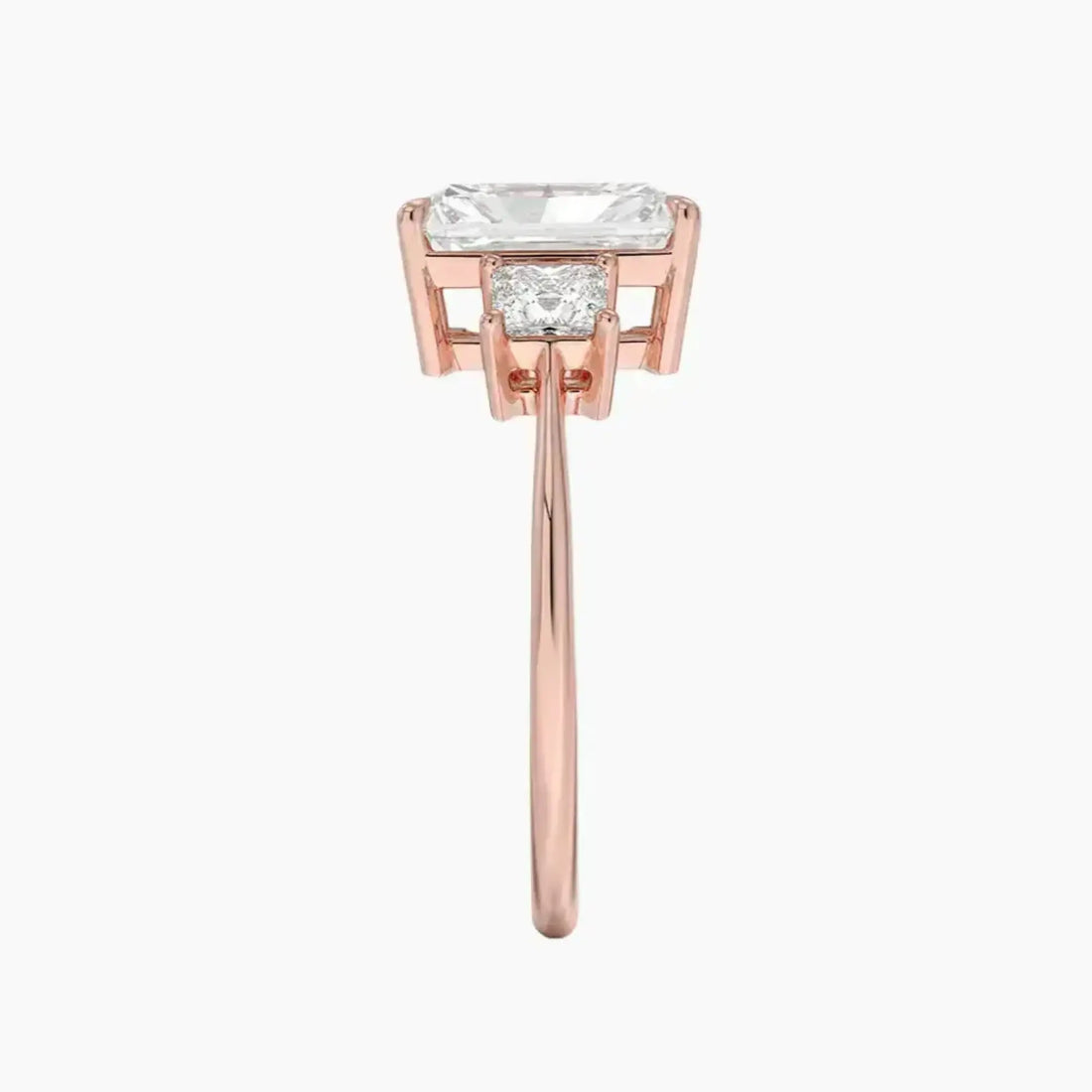 Vespera Radiant Three Stone 2.5 Carat Lab Grown Diamond Engagement Ring in 14K White Gold