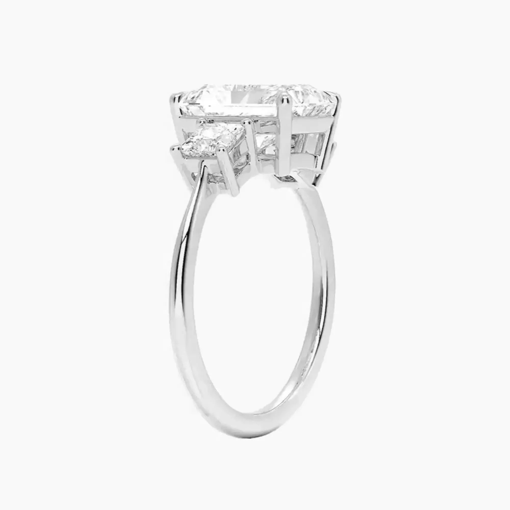 Vespera Radiant Three Stone 1.5 Carat Lab Grown Diamond Engagement Ring in 14K Rose Gold