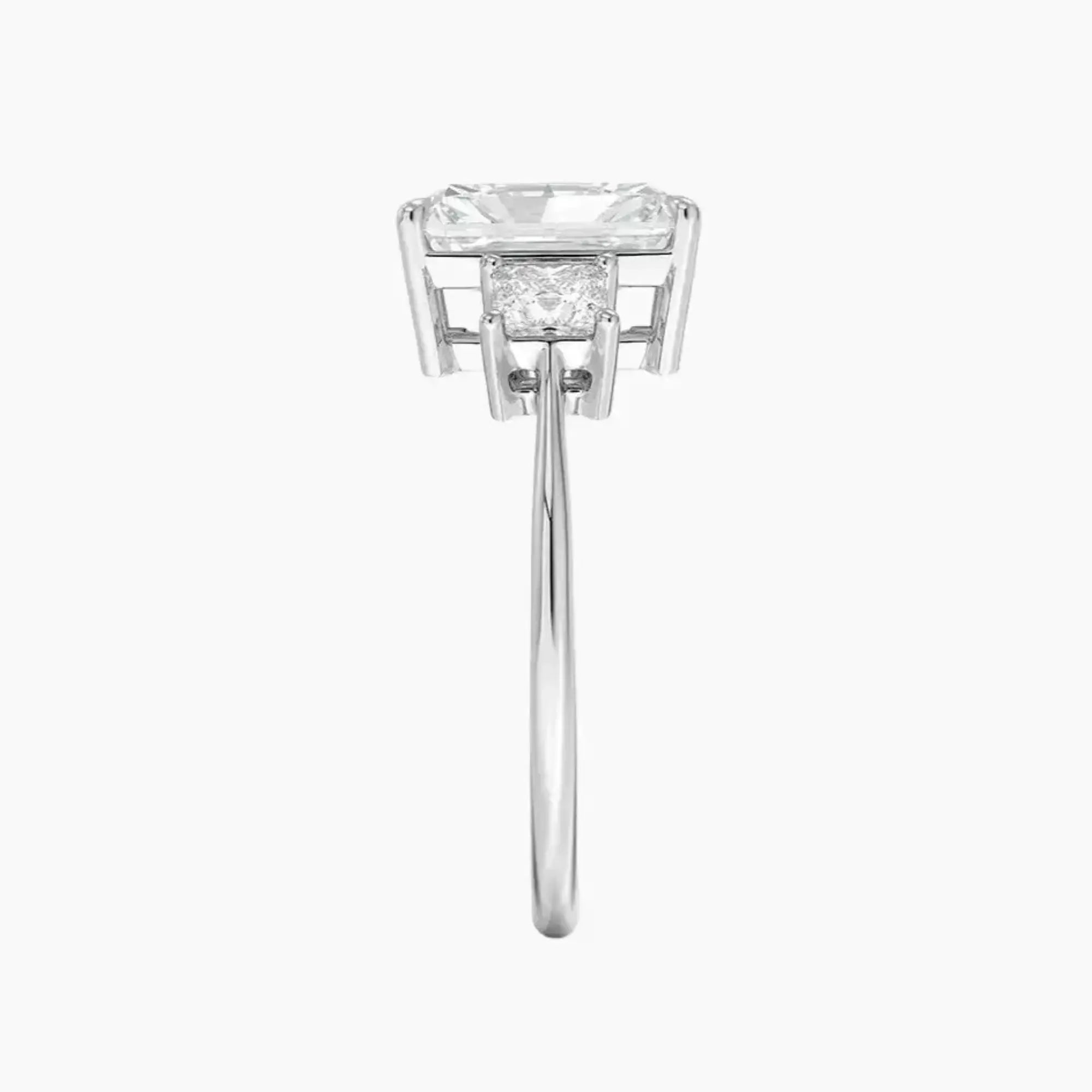 Vespera Radiant Three Stone 1 Carat Lab Grown Diamond Engagement Ring in 14K Rose Gold
