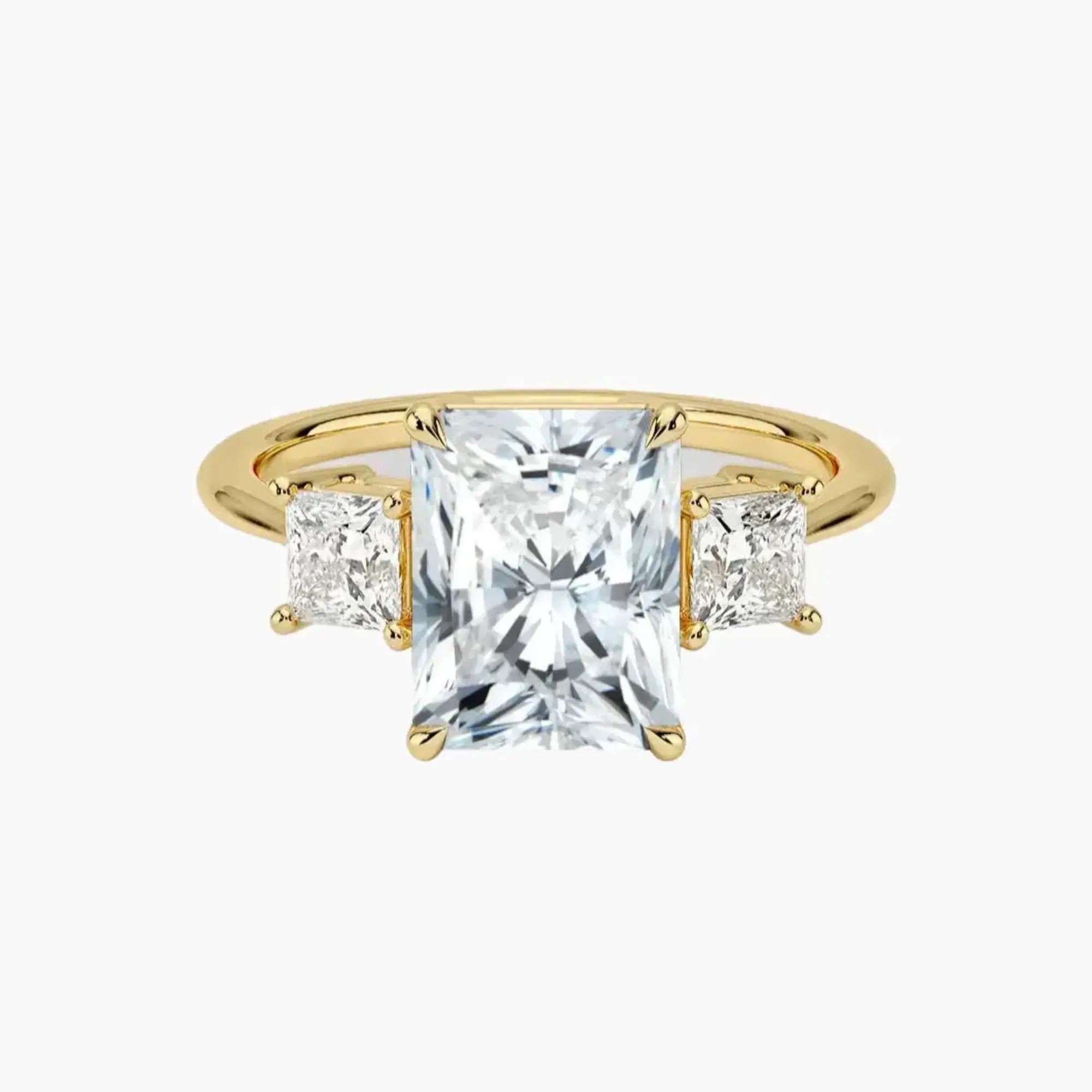 Vespera Radiant Three Stone 1.5 Carat Lab Grown Diamond Engagement Ring in 14K Rose Gold