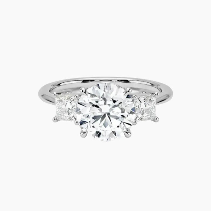 Vespera Round Three Stone 1.5 Carat Lab Grown Diamond Engagement Ring in 14K White Gold