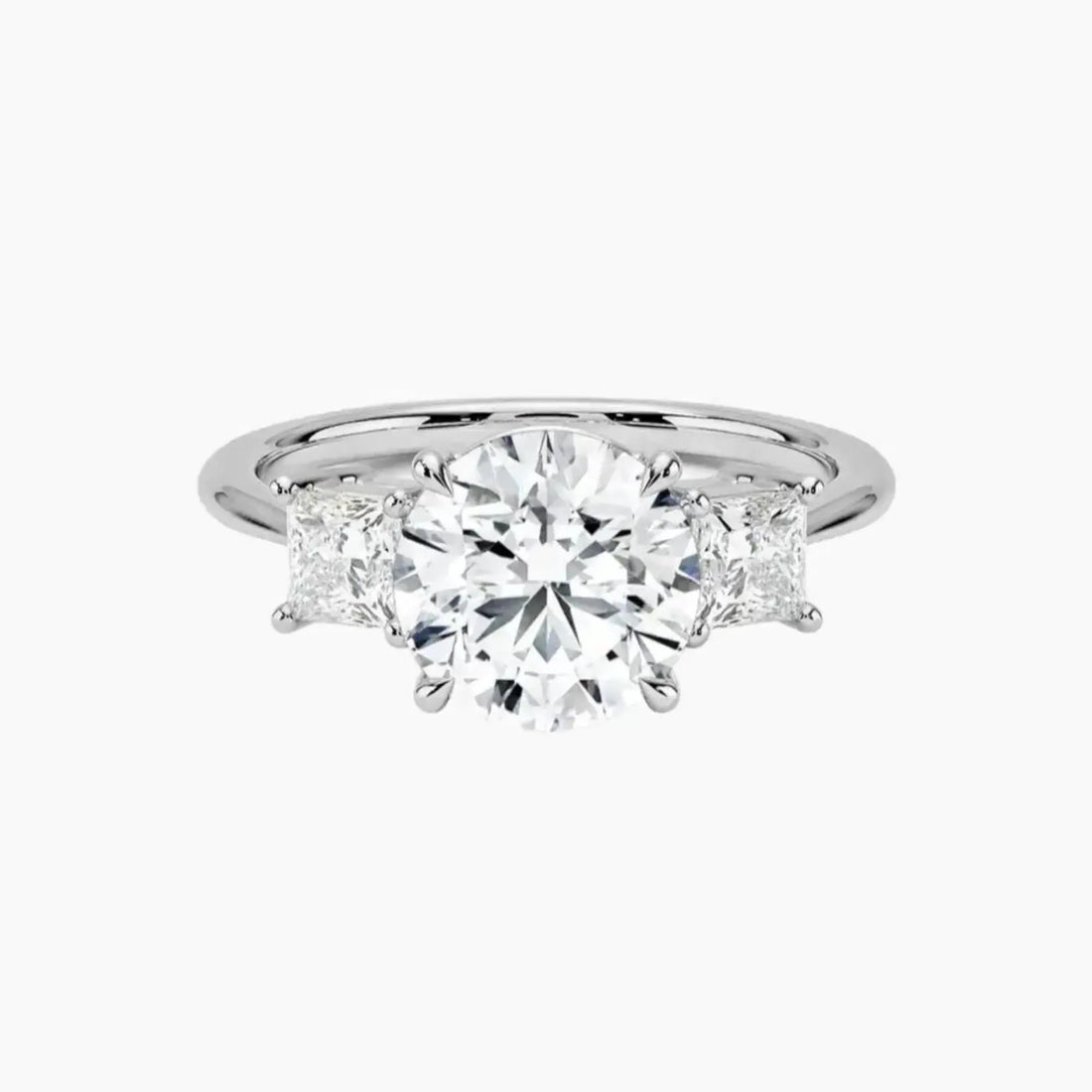 Vespera Round Three Stone 2.5 Carat Lab Grown Diamond Engagement Ring in 14K Rose Gold